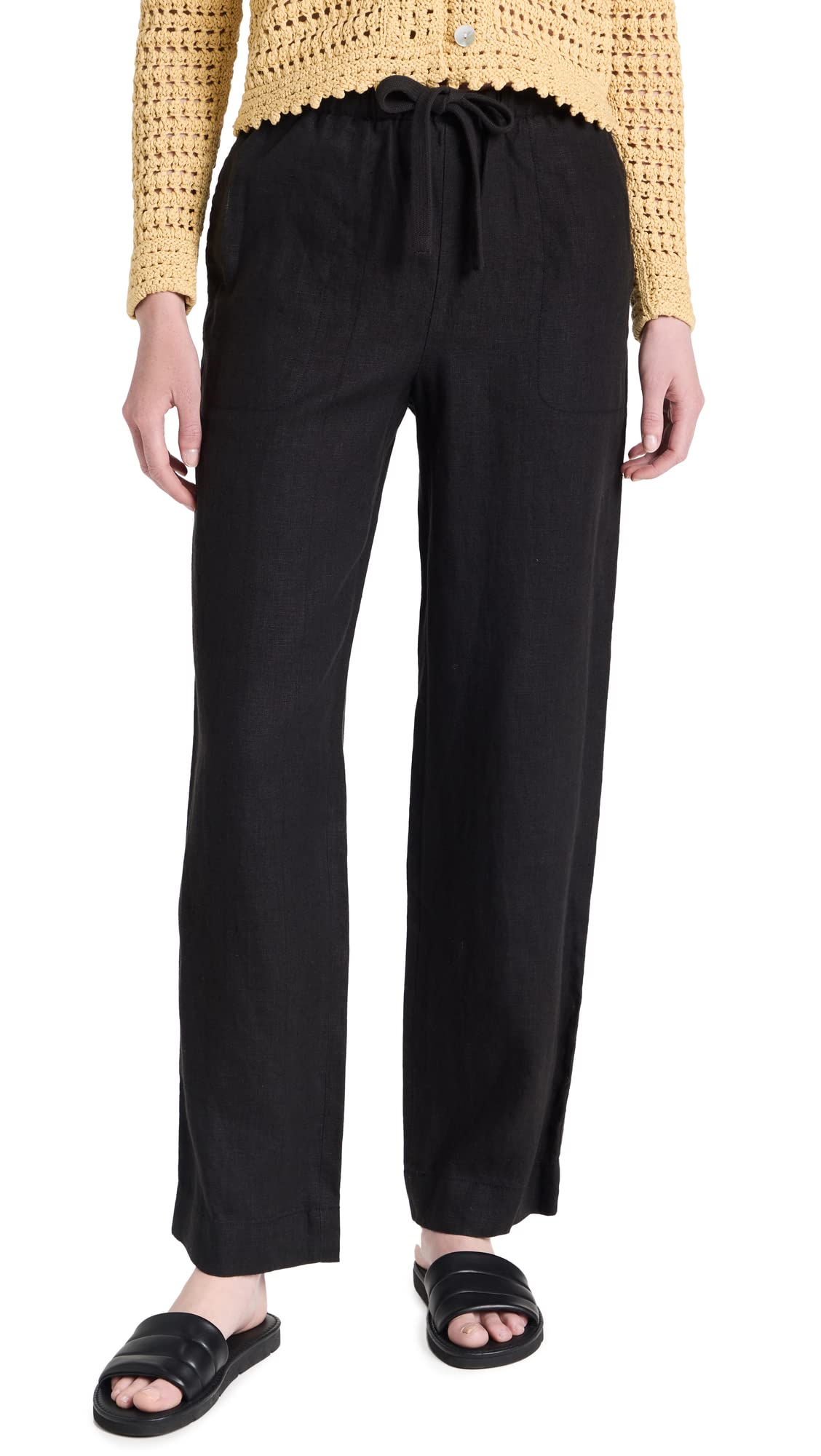 Vince Women's Tie Front Pull On Pants - Comfortable Stretch Trousers for Work, Office & Casual Wear | Premium Soft Fabric & Elastic Waistband