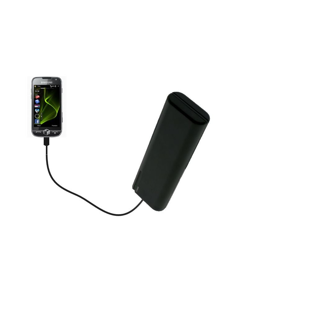 Portable AA Battery Charger with Gomadic TipExchange - Emergency Power Extender for Samsung Omnia II | Perfect for Travel, Camping & Power Outages