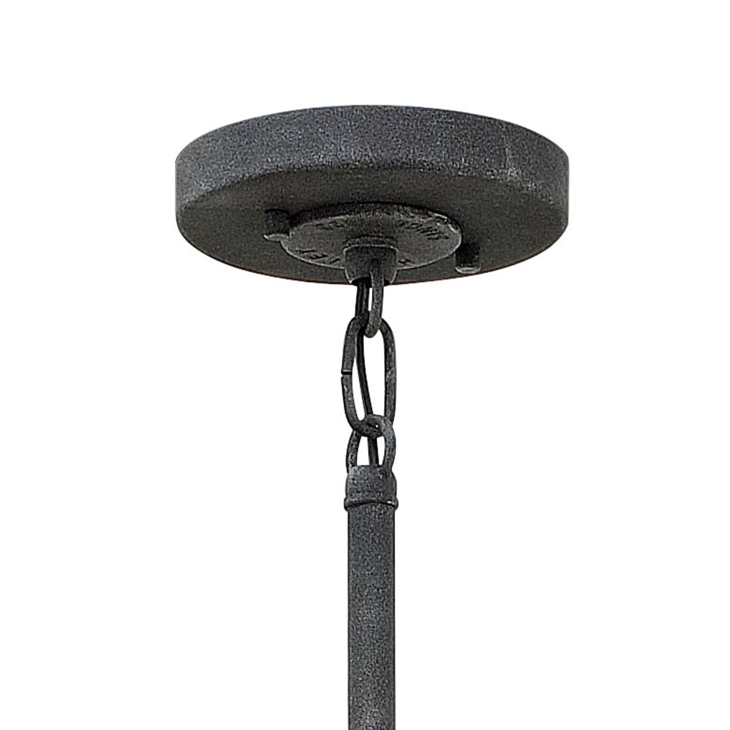 Hinkley Rigby Collection Aged Zinc One Light Pendant - Vintage Industrial Ceiling Light Fixture for Kitchen Island, Dining Room or Entryway