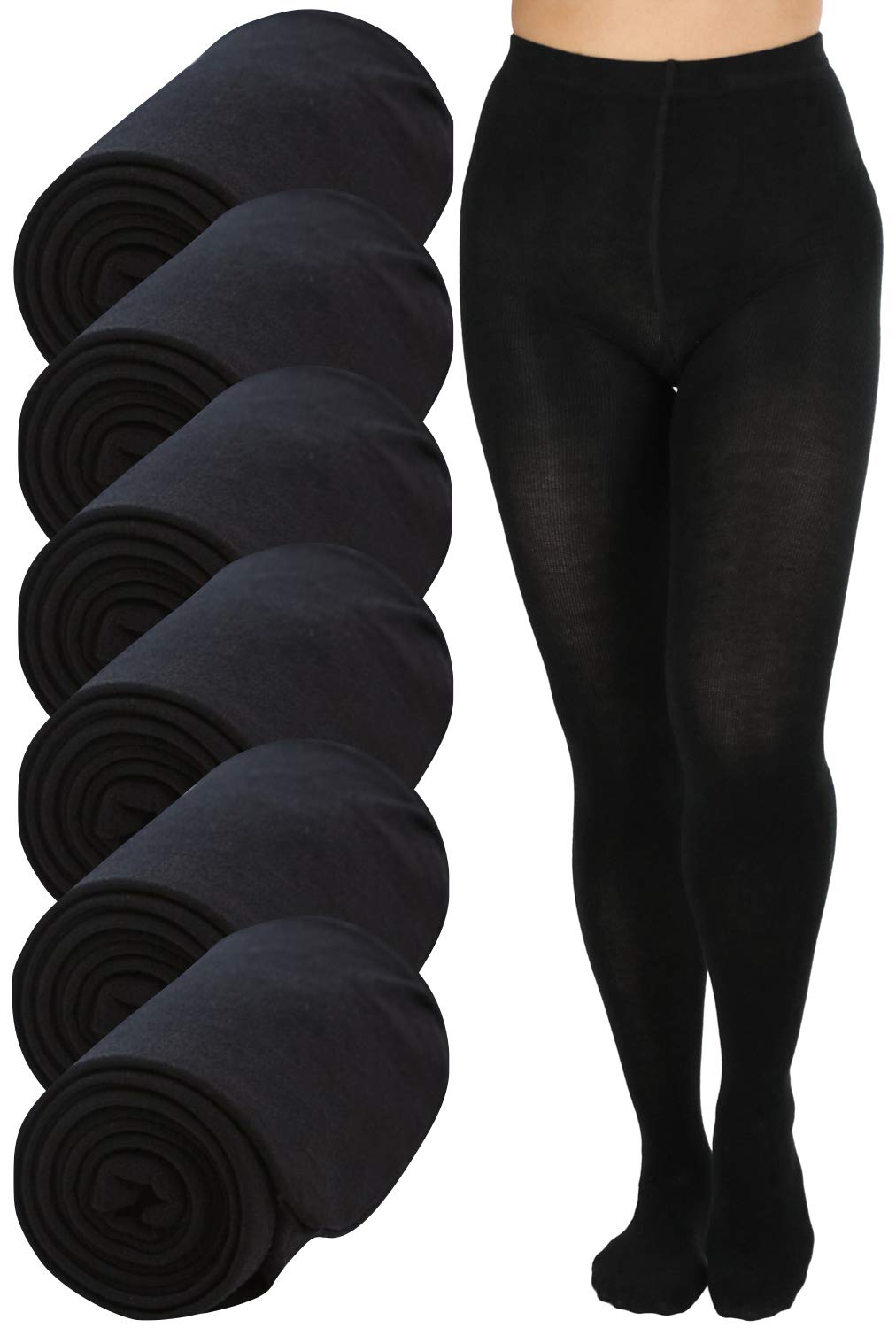 ToBeInStyle Women's Warm Acrylic Blend Winter Tights - Pack of 6 or Single - Perfect for Cold Weather, Layering & Everyday Comfort