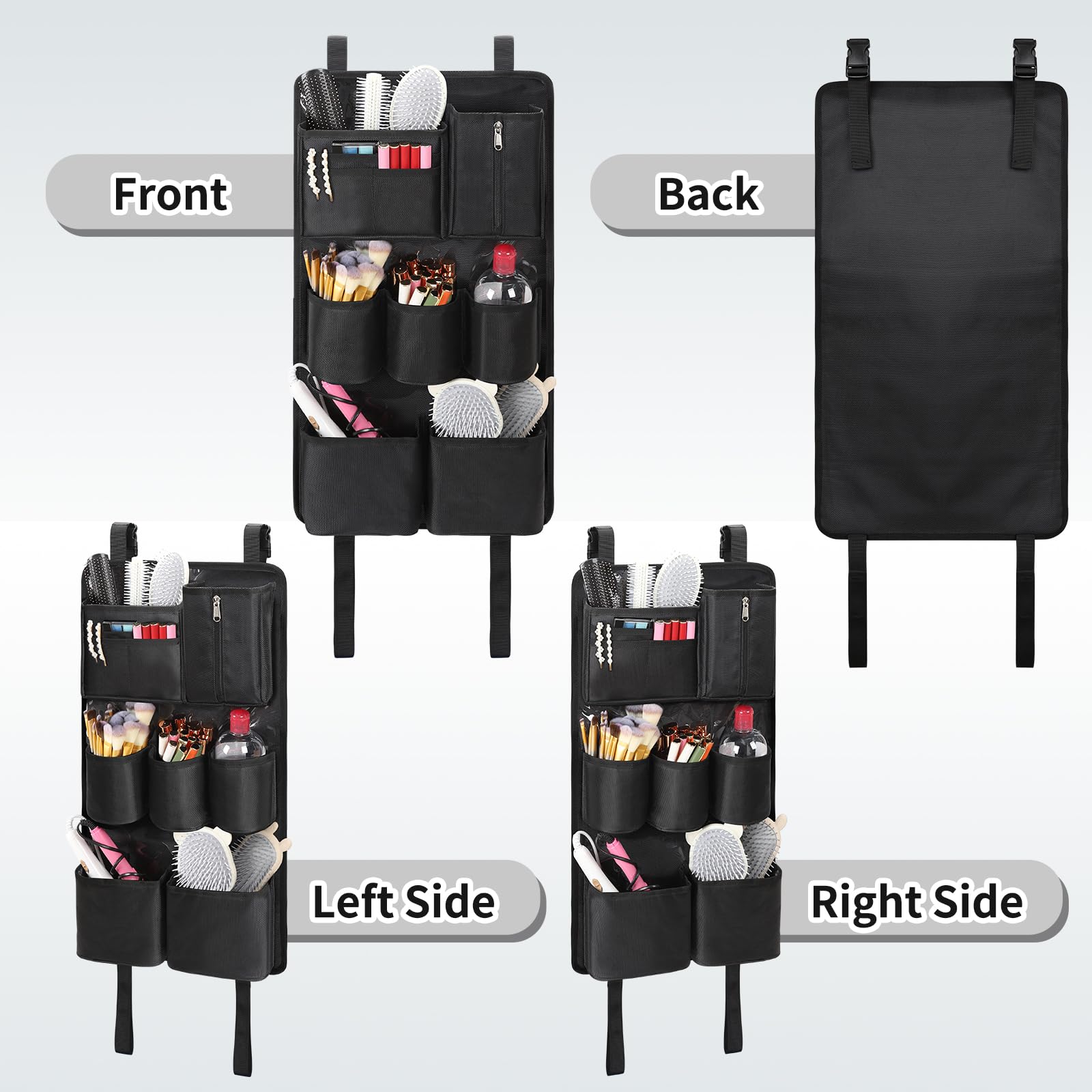 Professional Makeup Chair Side Organizer Bag with Multiple Pockets - Large Capacity Storage Bag for Makeup Artists, Directors Chair Accessory | Perfect for Salon, Film Set & Home Beauty Stations