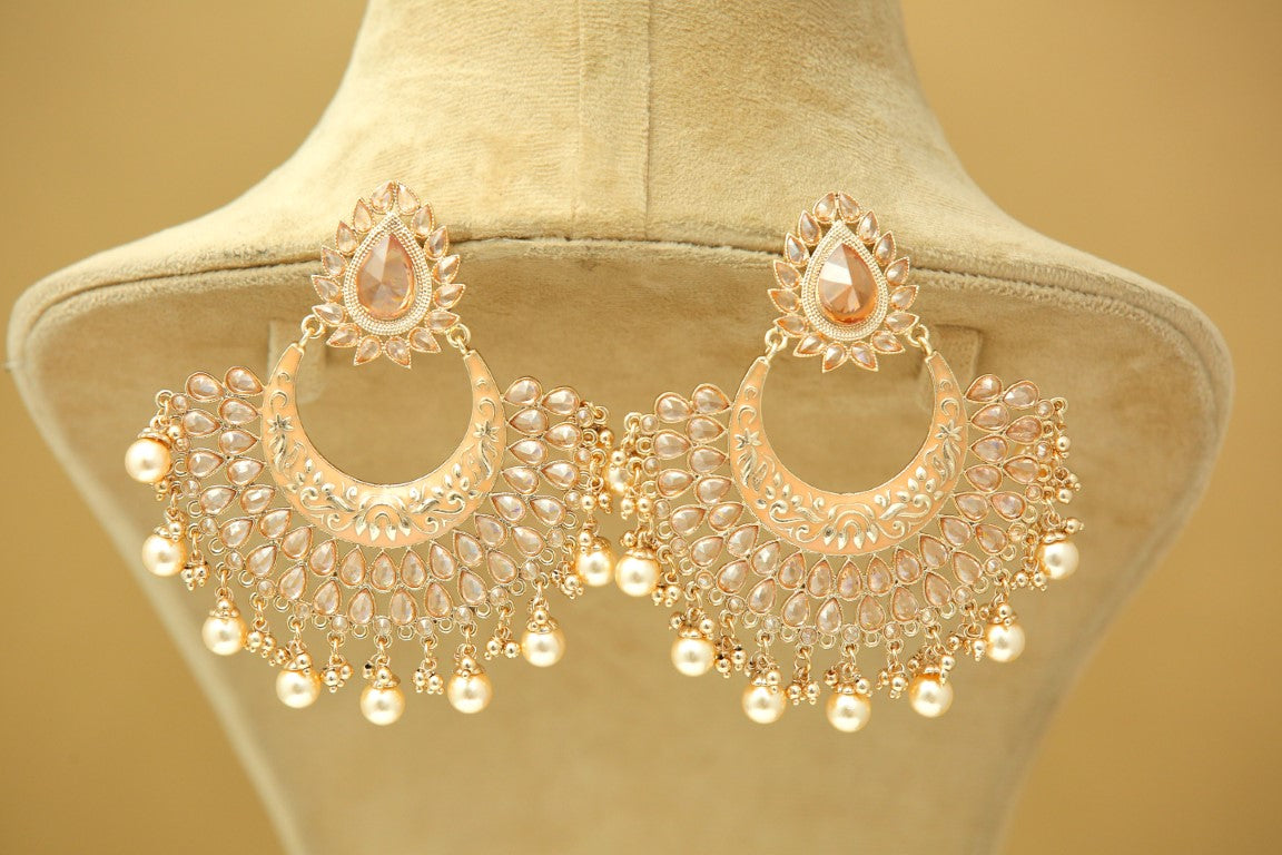 Brianna Elegant Dangle Earrings for Women - Gold Plated Hoop Earrings for Party, Wedding & Everyday Wear