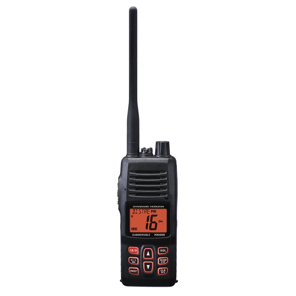 Standard Horizon HX400 W/SBR-29LI Handheld VHF Marine Radio - Waterproof, Floating, GPS & DSC for Boating, Sailing, Fishing & Emergency Use