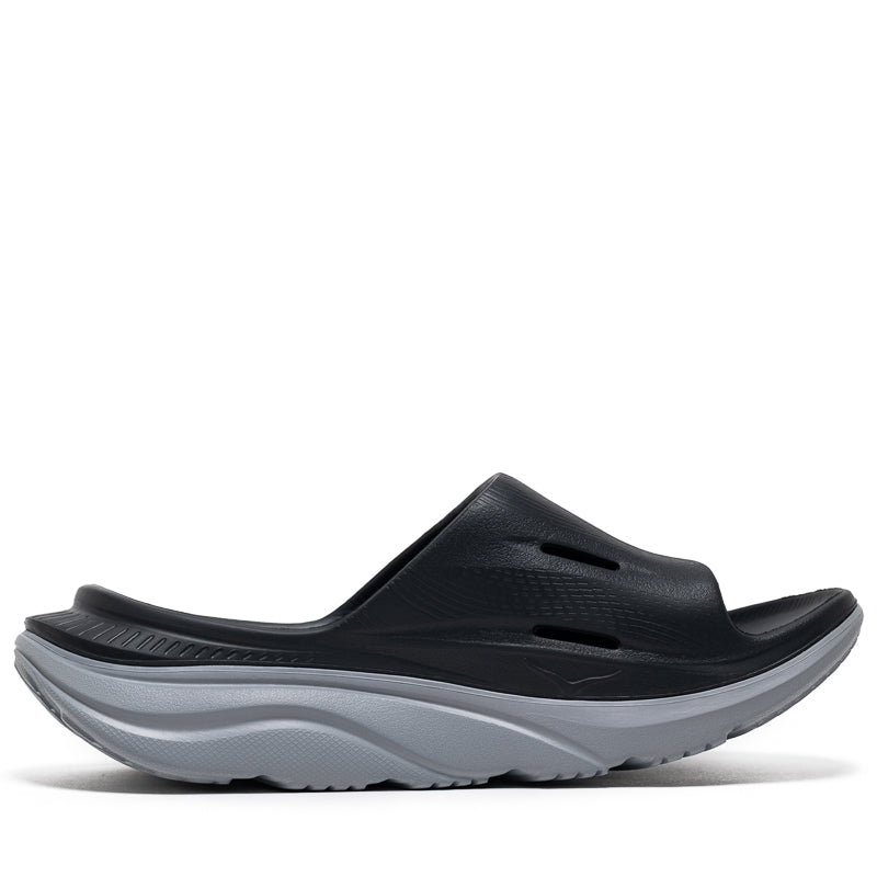 Hoka Ora Recovery Slide Sandals for Men & Women - Black/Stellar Grey | Comfortable Post-Workout Slides | Perfect for Gym, Pool & Relaxation at Home