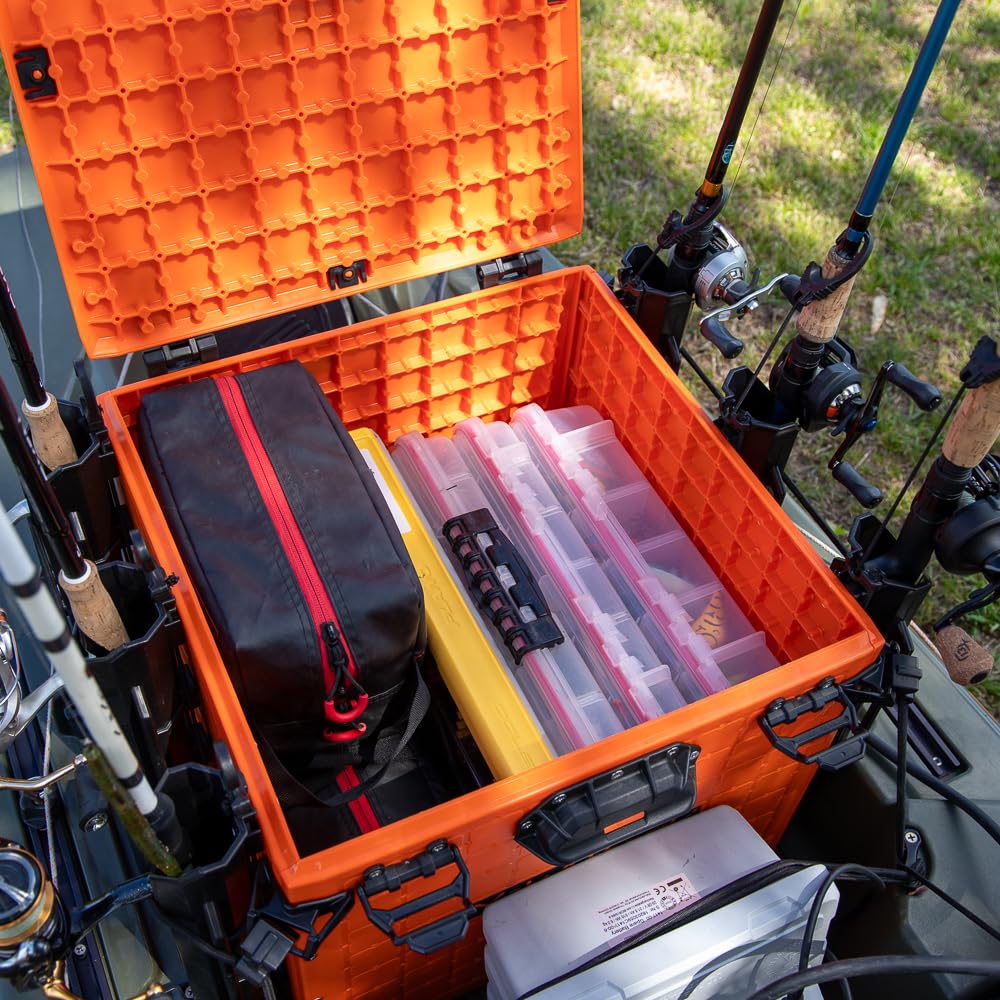 YakAttack BlackPak Pro Kayak Fishing Crate with 6 Rod Holders - 16