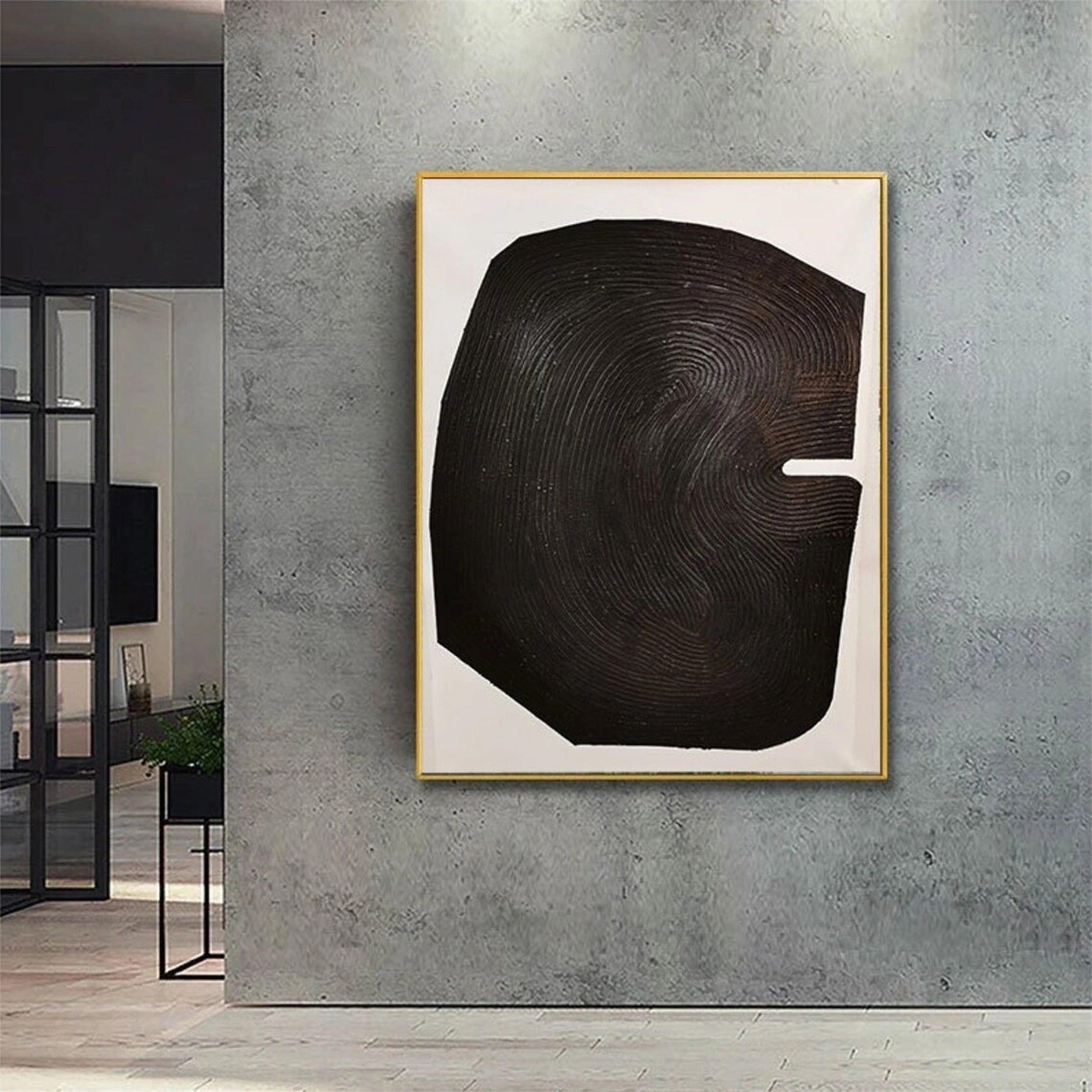 Black and White Abstract Textured Canvas Wall Art Painting - Modern Home Decor for Living Room, Bedroom & Office | MZ076