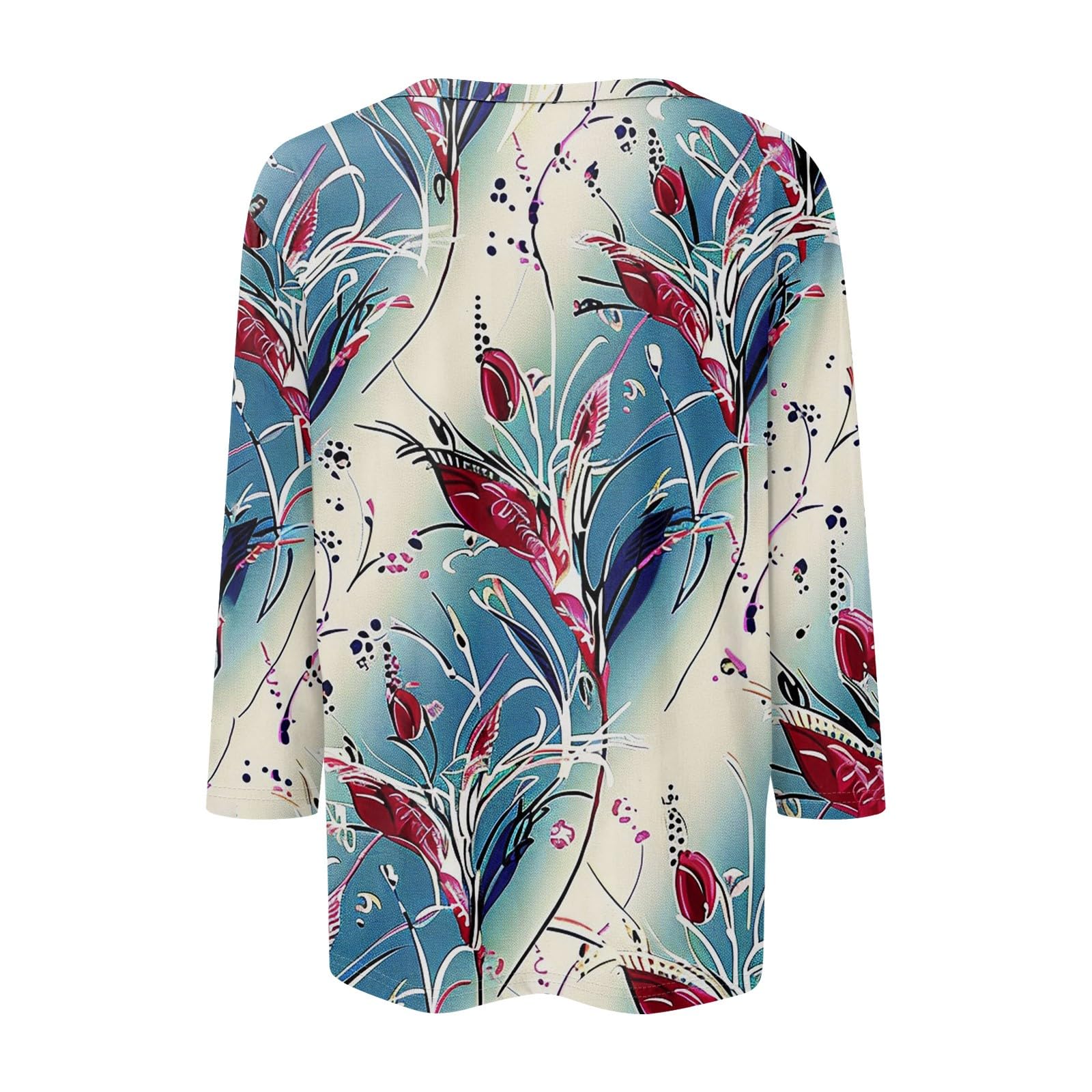 Trendy 3/4 Sleeve Women's Casual Tops - 2024 Summer Crew Neck T-Shirts & Vacation Shirts | Perfect for Beach Outings, Weekend Wear & Travel Essentials