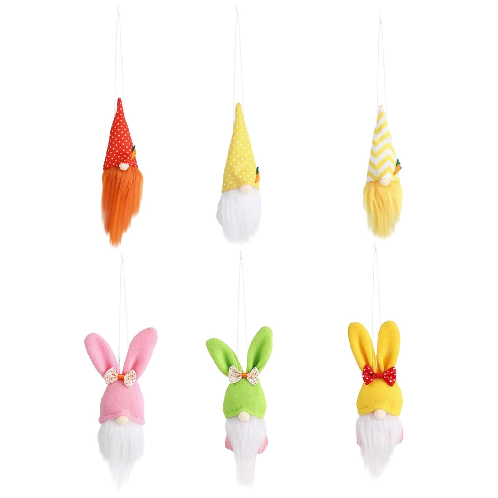 6-Pack Easter Gnome Plush Decor Set - Scandinavian Tomte Figurines, Faceless Dwarf Ornaments for Home Holiday Decor (Christmas, Thanksgiving, Valentine's Day) - Perfect for Mantel, Table Centerpiece & Gift Giving