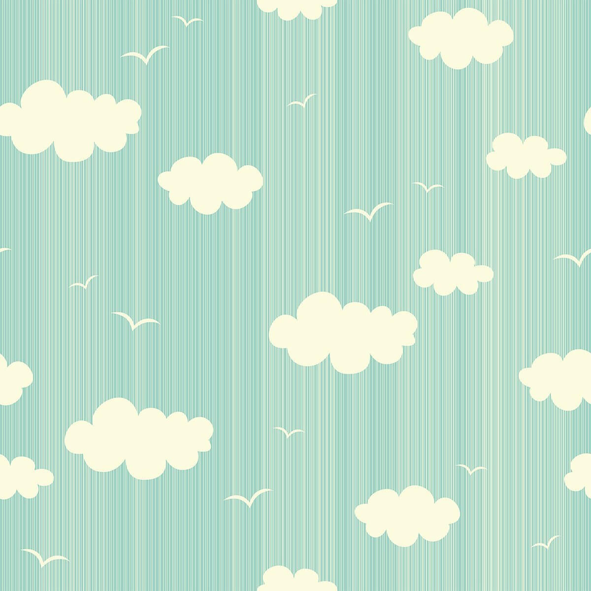 Blue and White Clouds Baby Peel and Stick Removable Wallpaper 8827 - Self-Adhesive Nursery Wall Decor for Boys & Girls - Perfect for Bedroom, Playroom, and Daycare Walls