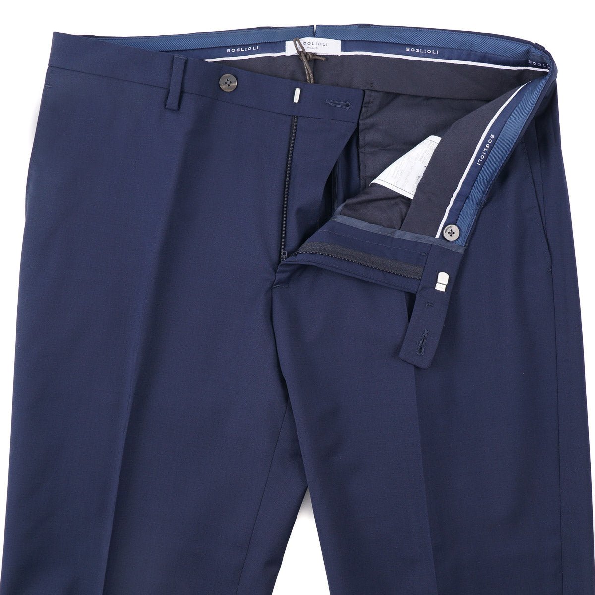 Boglioli Men's Trim Fit Stretch Wool Dress Pants - Comfortable Business Casual & Office Trousers for Professional Wear