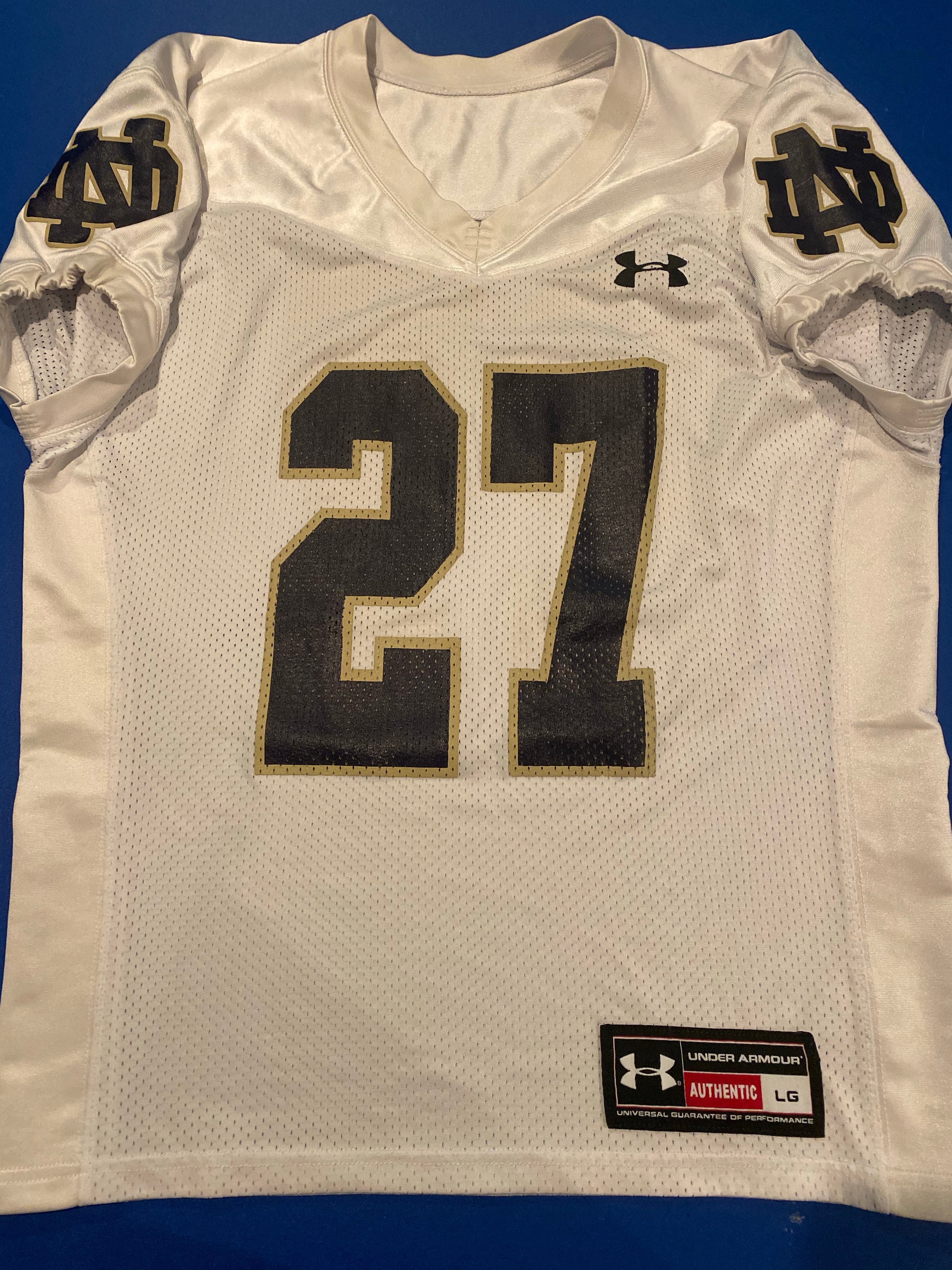 Authentic Under Armour #27 Notre Dame Football 2015 Game-Worn Practice Jersey - Perfect for Collectors, Sports Memorabilia Displays & Fighting Irish Fans