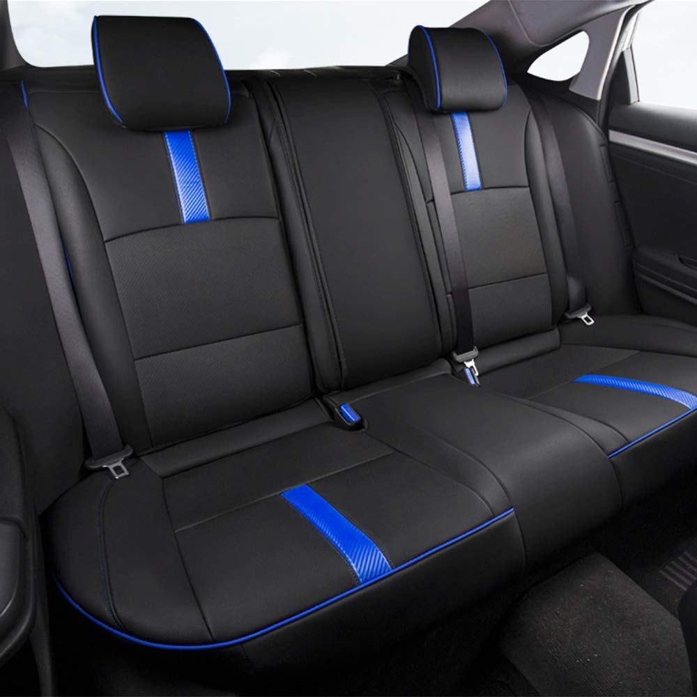Premium Custom Full Set Leather Seat Covers for Toyota FJ Cruiser 2010 - 5-Seat Black & Blue Car Seat Protectors | Waterproof & Durable Interior Accessories for Off-Road Adventures & Daily Commuting