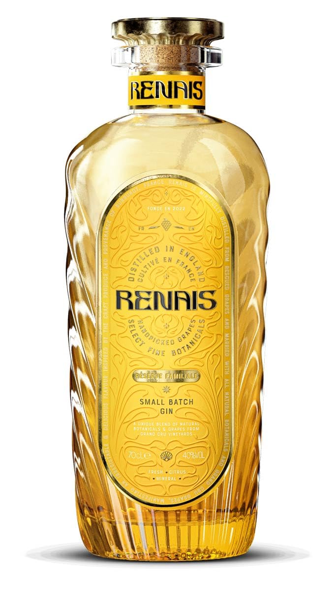 Renais Gin by Alex & Emma Watson | Crafted with Real Grand Cru Grapes | Fresh, Mineral & Honey-Sweet Taste | Climate Neutral Certified | 40% ABV | 700ml | Perfect for Cocktails, Gifts & Special Occasions