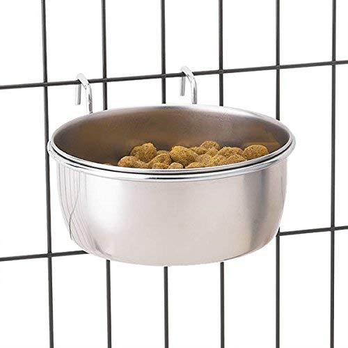 Pro Select Stainless Steel Hanging Dog Bowl - 48oz Durable Pet Food & Water Dish for Crates, Kennels & Travel - Perfect for Large Breed Dogs at Home or Outdoor Adventures