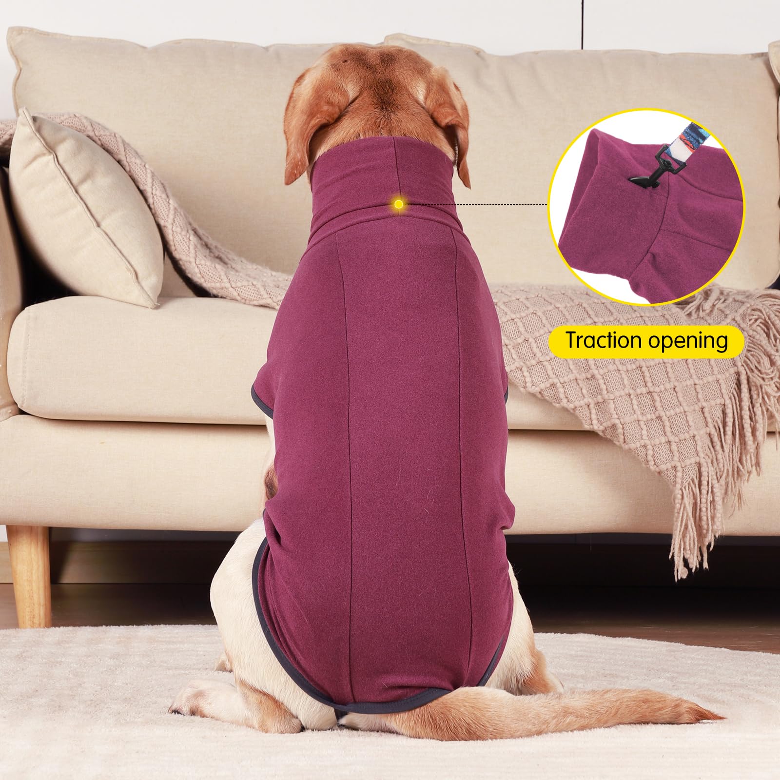 Warm Dog Sweater Pullover - Cold Weather Vest for Small Dogs, Cozy Dog Hoodie Jacket for Indoor & Outdoor Use (XS, Wine Red) - Perfect for Winter Walks & Pet Fashion