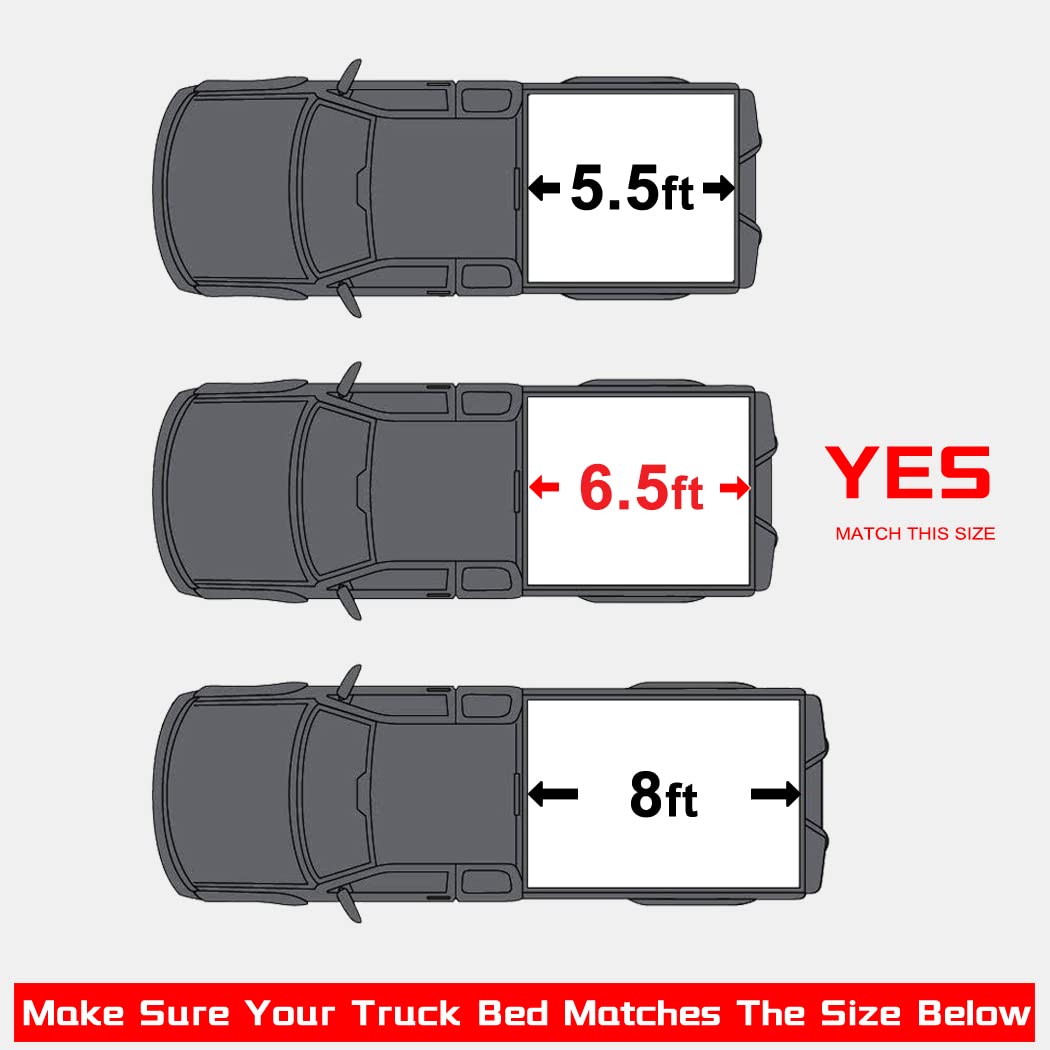 CCIYU Soft Roll Up Tonneau Cover 6.5FT Truck Bed Cover for Chevy Silverado 1500 (2014-2018) & Silverado 2500/3500 HD (2015-2018) - Waterproof Folding Pickup Truck Bed Cover for Cargo Protection & Hauling