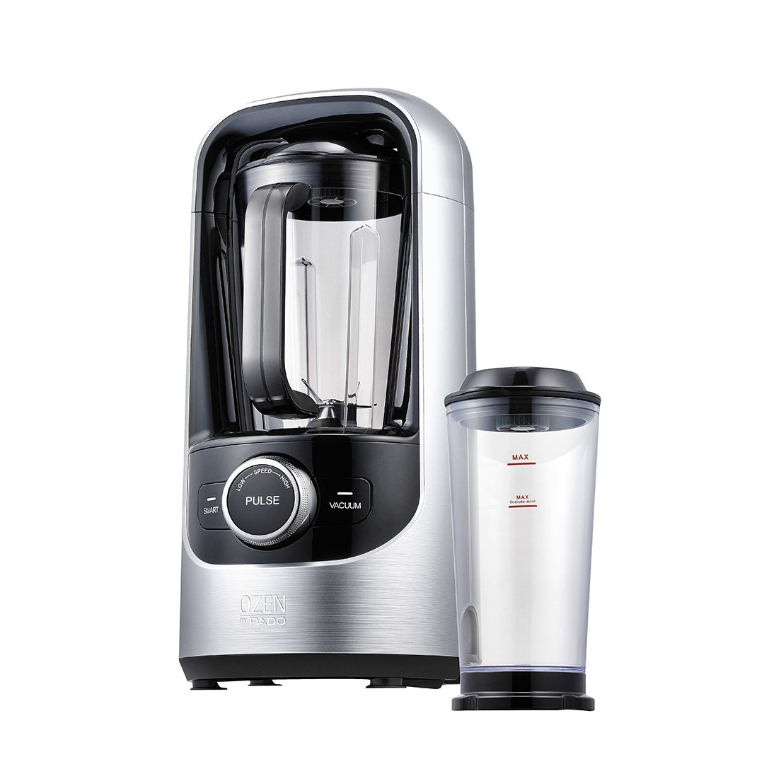 Premium Pado Ozen 500 Vacuum Blender – High-Performance Countertop Blender for Smoothies, Juices & Nutrient-Rich Blends | Prevents Separation | Includes Vacuum Storage Container (Silver) | Perfect for Healthy Breakfasts, Post-Workout Shakes & Meal Prep