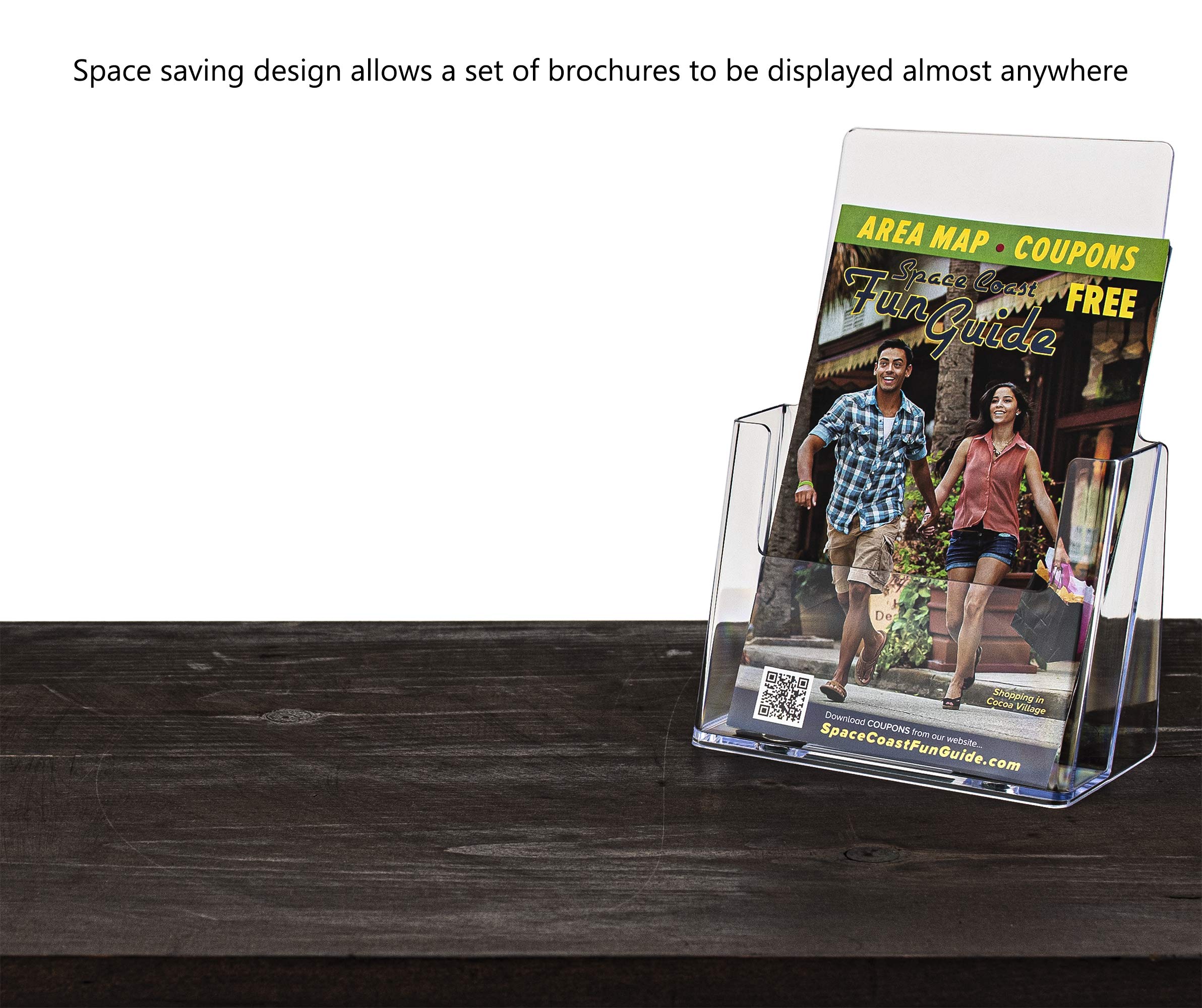 4 Pack Clear Acrylic Brochure Holders for 6