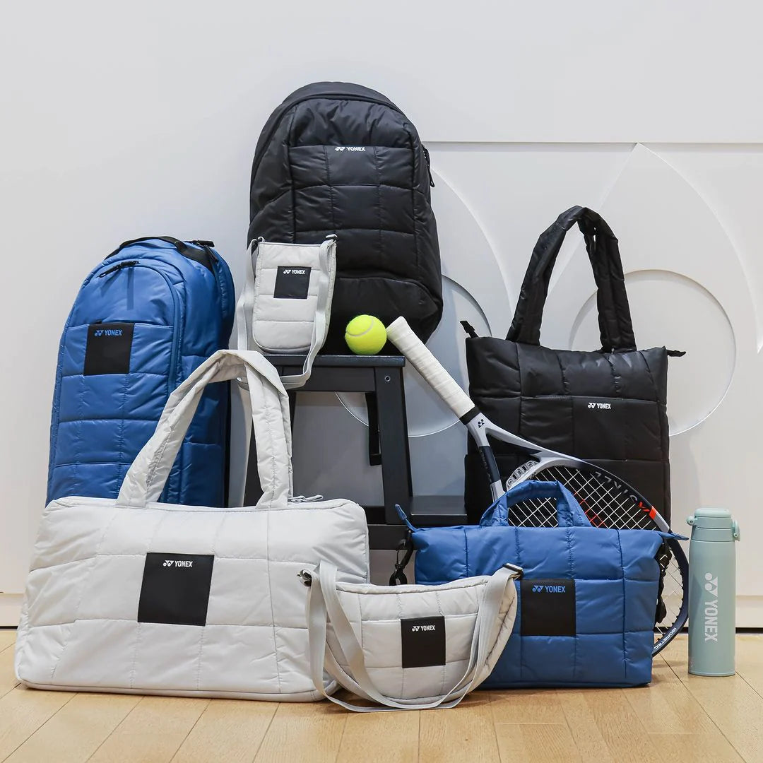 Yonex BAG2465 Compact Shoulder Bag for Tennis & Badminton - Lightweight Sports Duffel with Adjustable Strap (Ice Gray) - Perfect for Gym, Travel & Daily Use