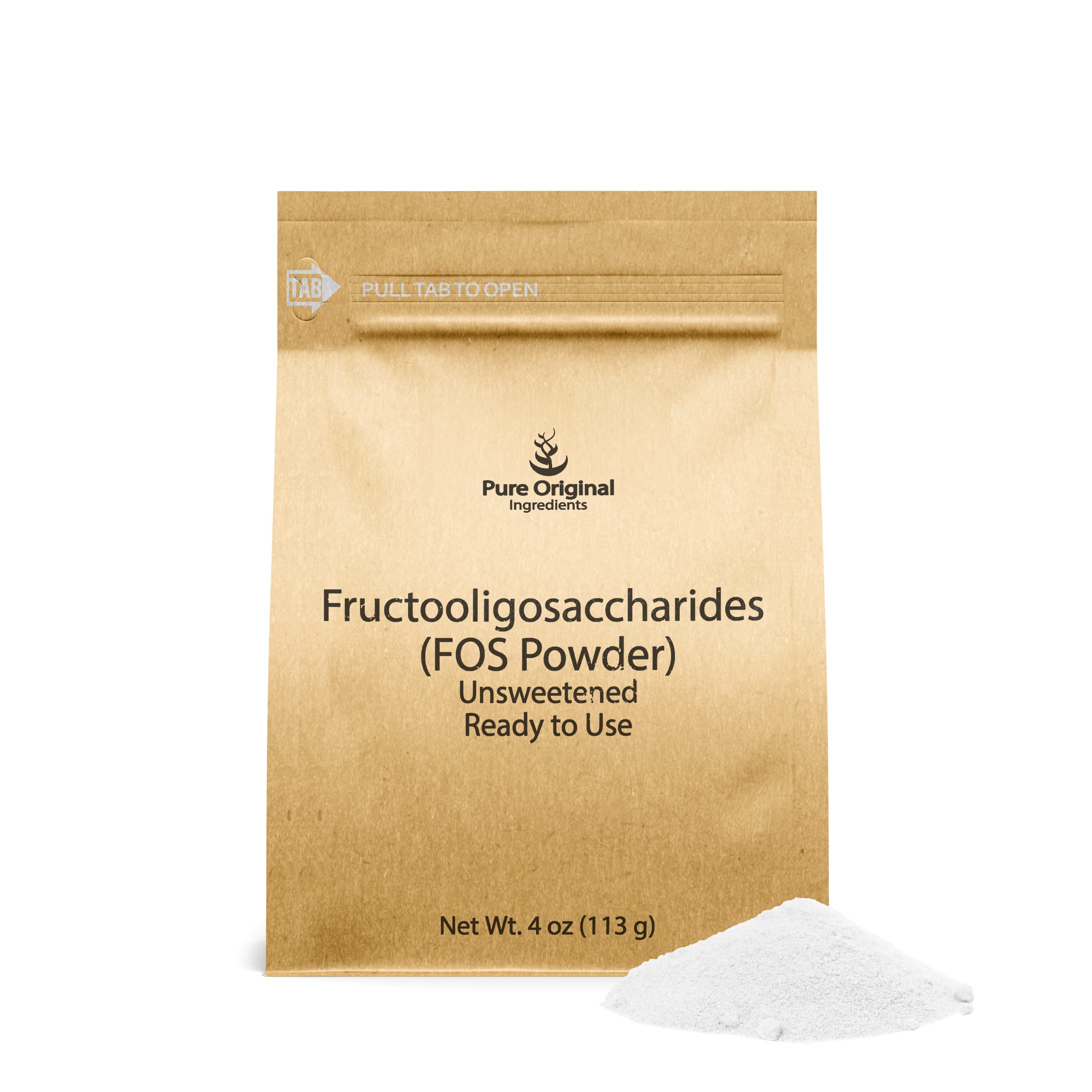 Pure Original Ingredients Fructooligosaccharides (FOS) Powder 4oz - Natural Prebiotic Fiber Supplement for Gut Health - No Additives, Non-GMO - Perfect for Smoothies, Baking & Digestive Wellness