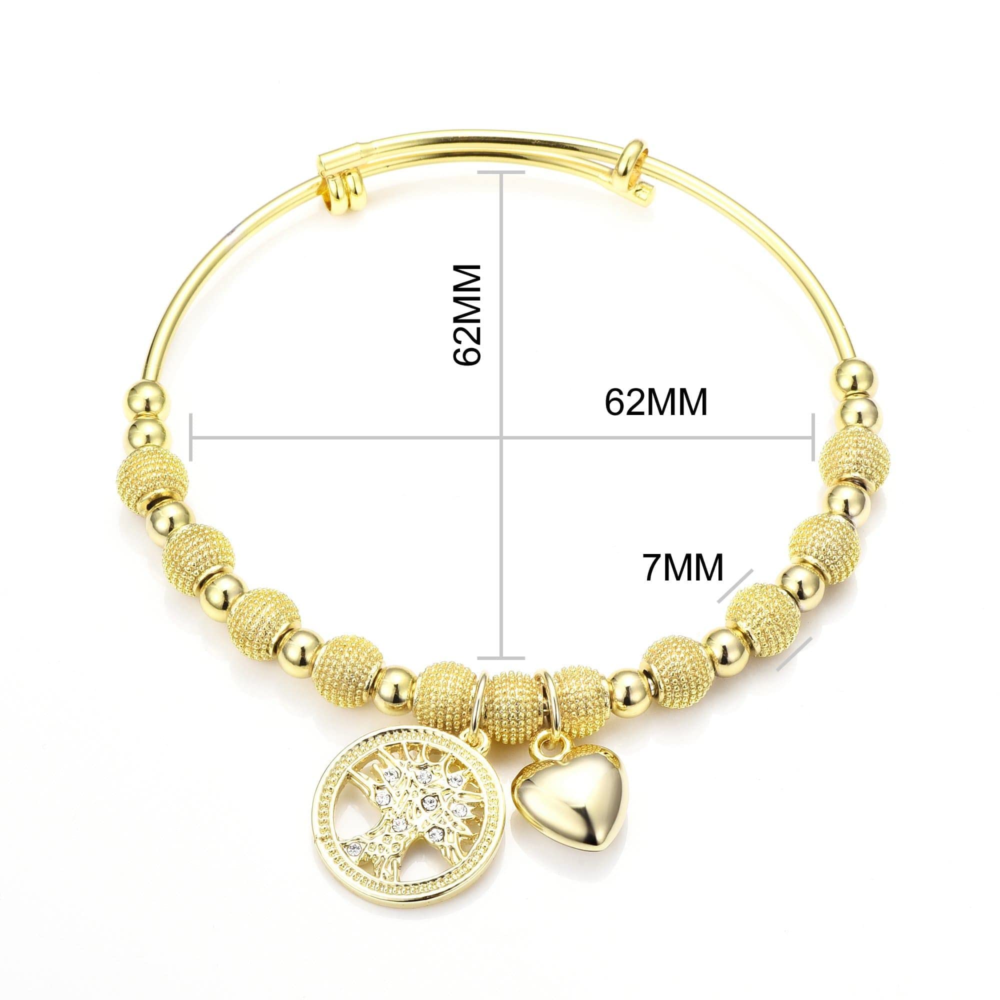 Gold Plated Tree of Life Bangle with Zircondia® Crystals - Elegant Jewelry Gift for Women