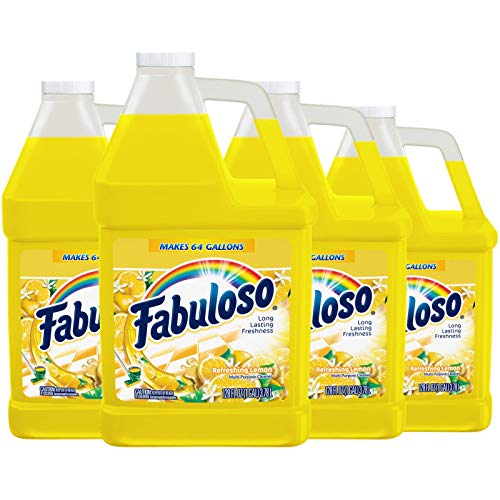 Fabuloso Multi-Surface Cleaner - Lemon Scent, 128oz (Pack of 4) - All-Purpose Bathroom, Toilet, Floor, Shower, Glass, Kitchen Degreaser - Perfect for Homes, Offices & Commercial Spaces (US06531A)