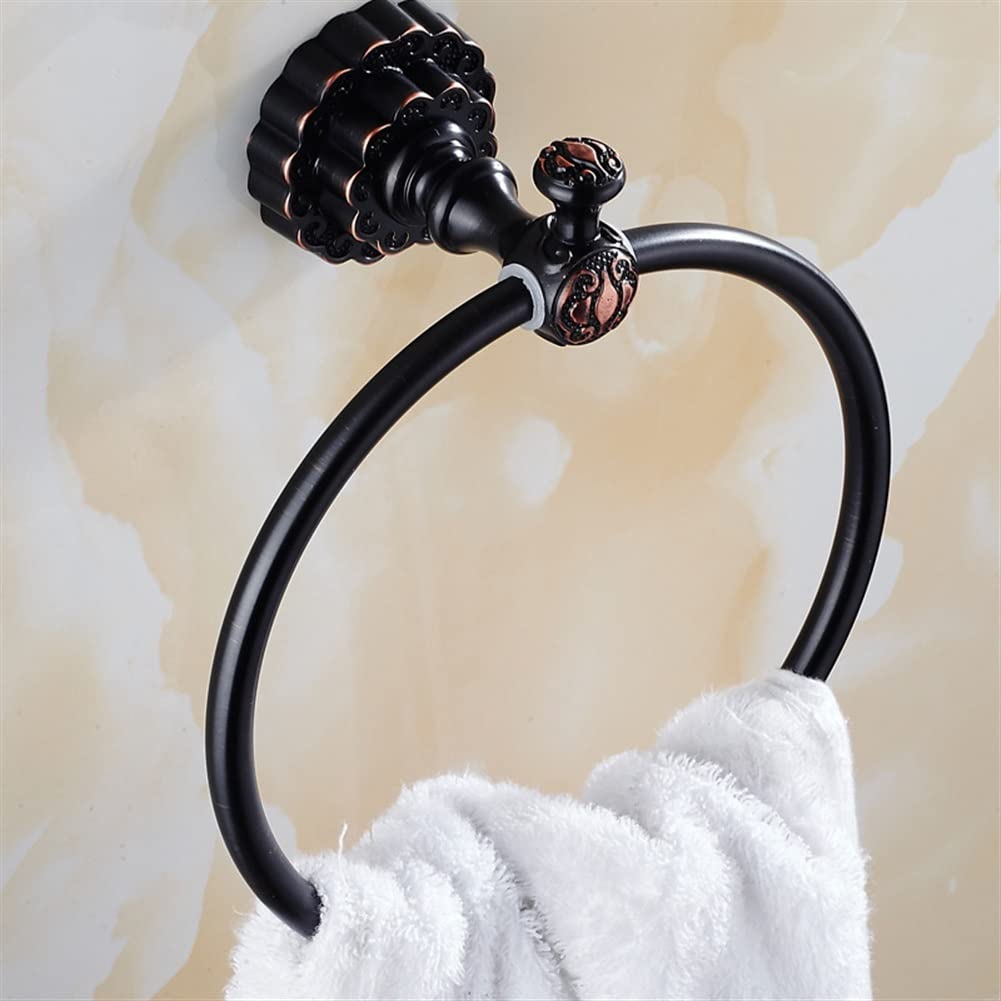 Premium Solid Brass Wall Mounted Towel Holder - Bathroom Hand Towel Rack with Shelf for Bath Towels | Durable Bathroom Accessories for Spa, Luxury Home & Hotel Decor