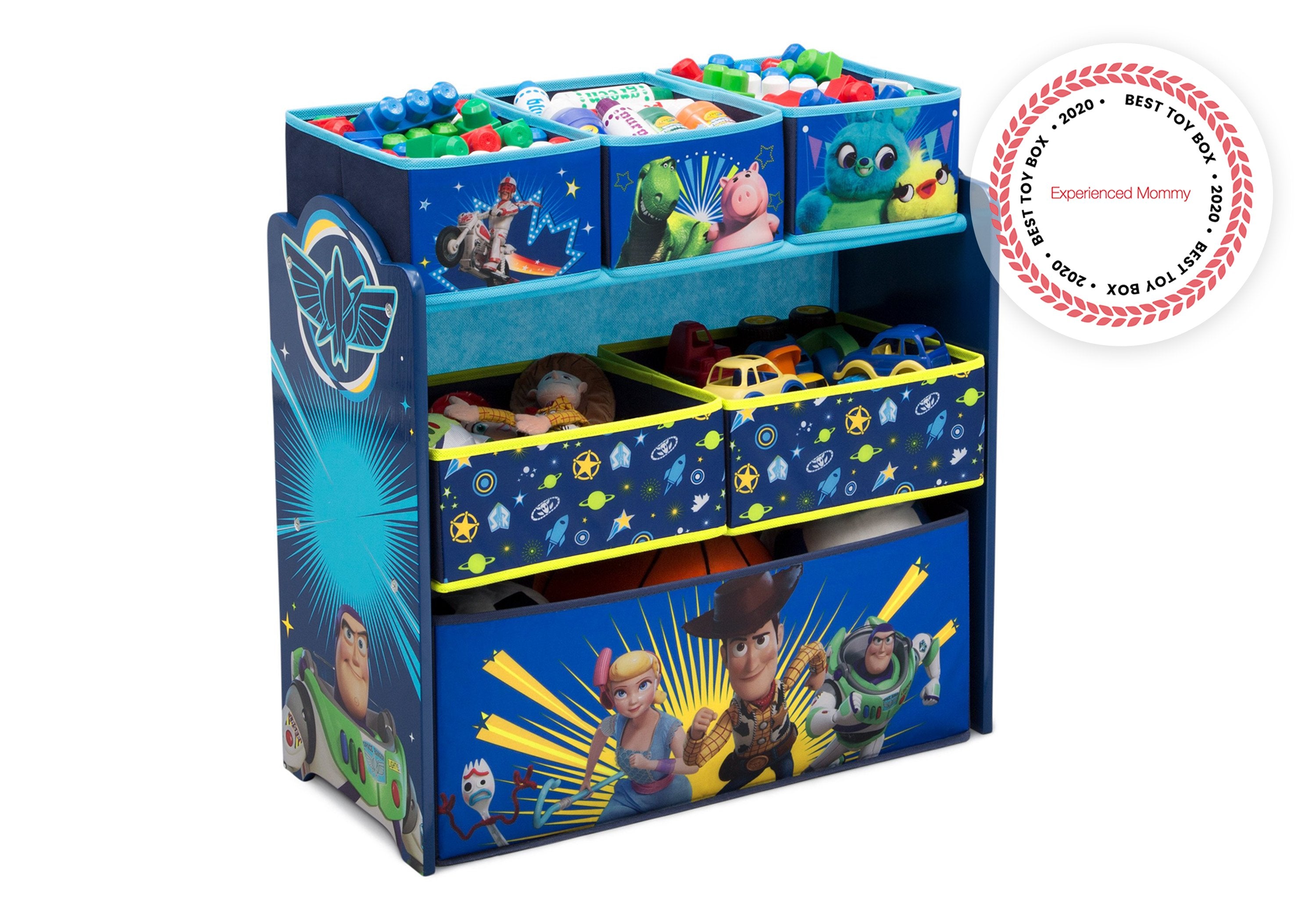 Delta Children Toy Story 4 Themed Kids' Toy Storage Organizer with Fun Character Design - Perfect for Bedroom, Playroom & Nursery Organization
