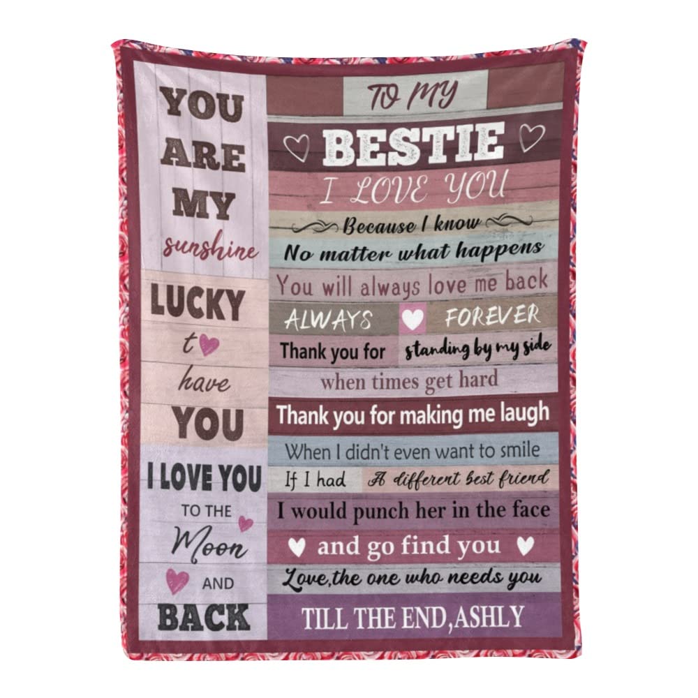 Personalized Best Friend Blanket - Custom Photo Fleece Throw for Women, BFF Gifts for Birthday, Christmas, Anniversary - Soft Cozy Blanket for Girls, Teens, Couples - Perfect for Movie Nights, Sleepovers & Gifts