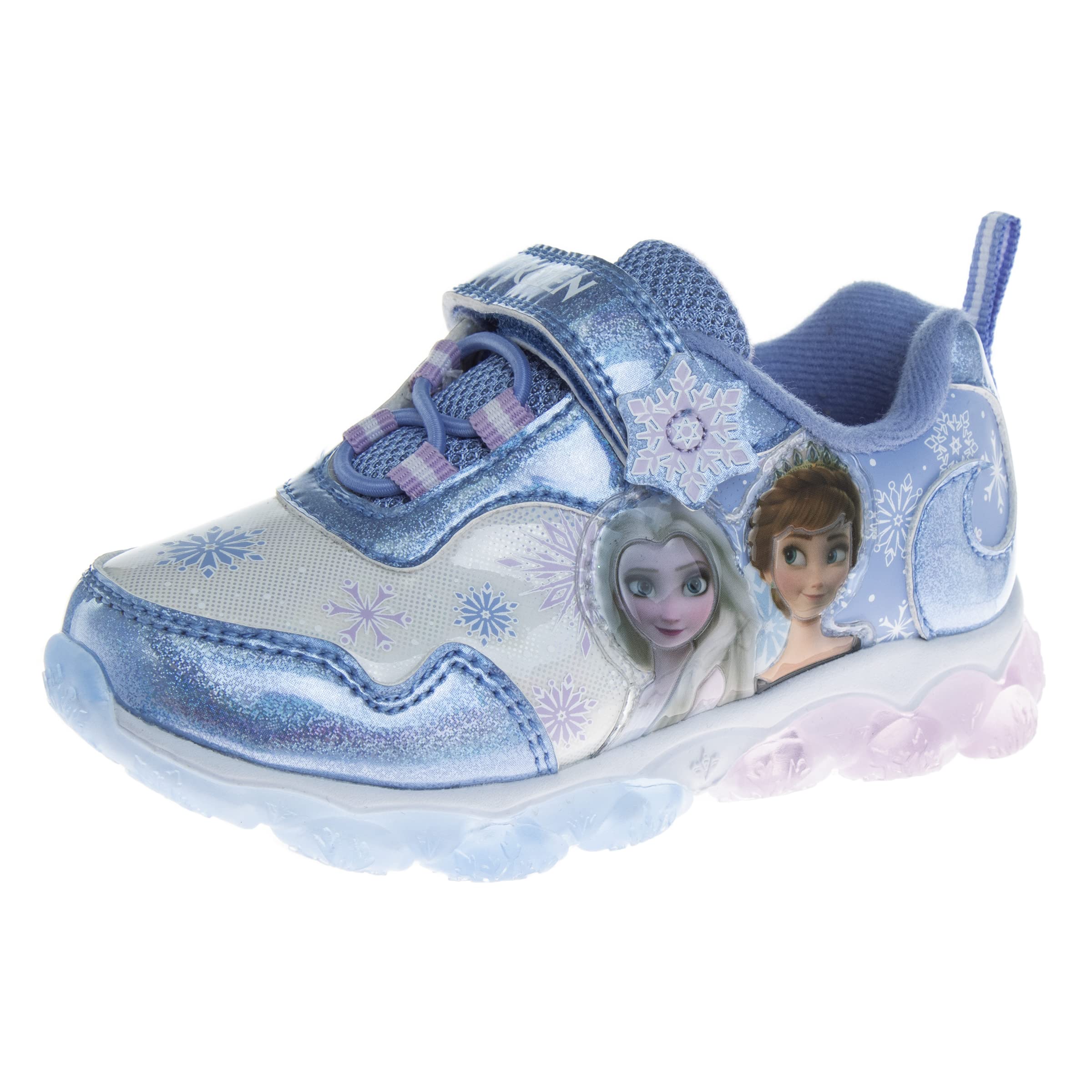 Disney Frozen Girls' Light-Up Sneakers - Laceless Running Shoes for Toddlers & Little Kids - Perfect for Playtime, School & Outdoor Activities