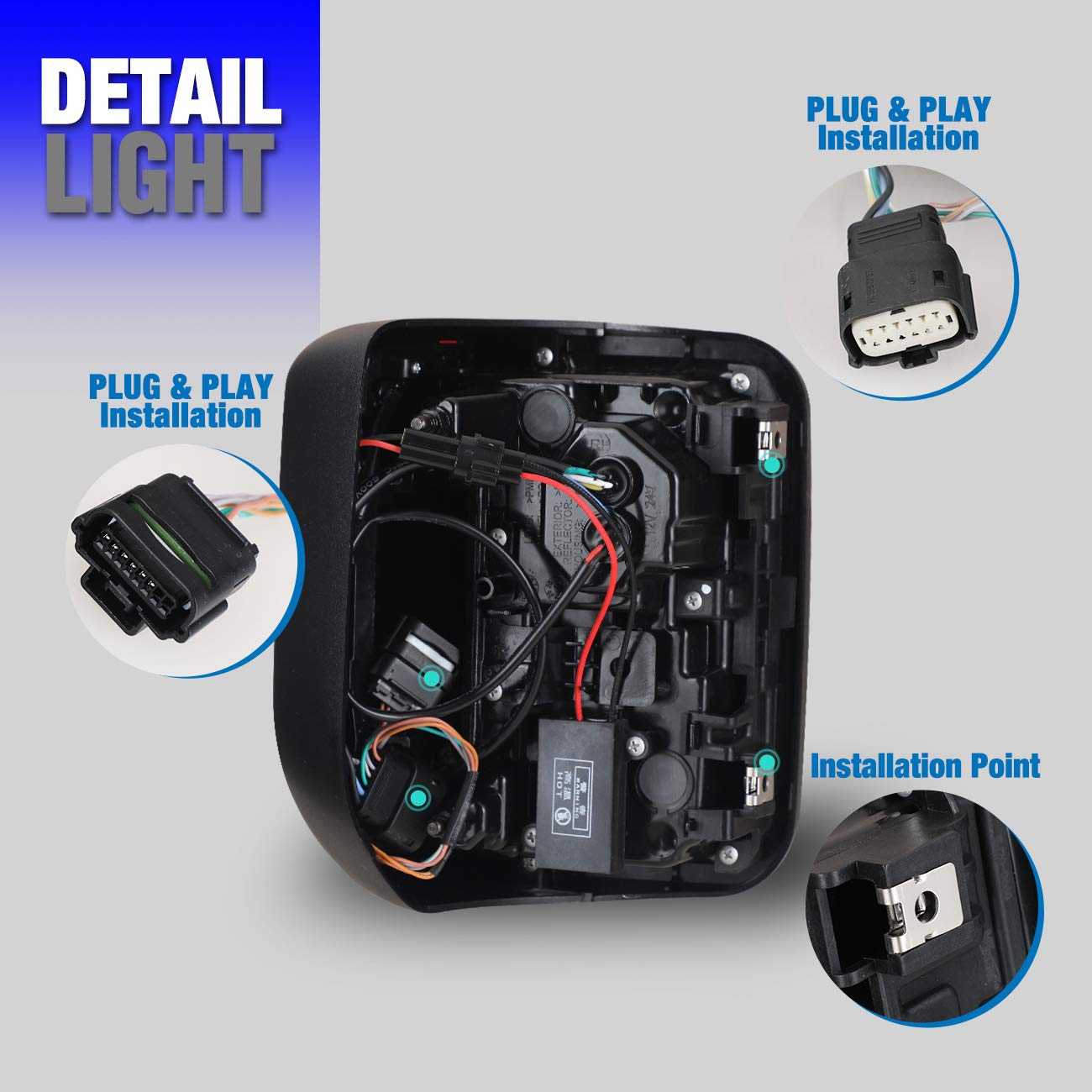 **AUTOWIKI LED Tail Lights for 2019-2025 Jeep Gladiator JT - Black Red Lens Sequential Turn Signal Lights (1 Pair) - Direct Replacement Rear Lamps - Perfect for Off-Roading & Night Driving**
