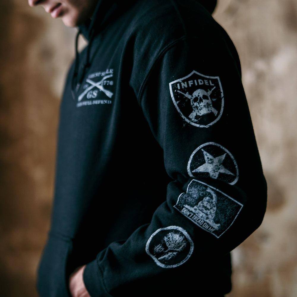 Patch Hoodie Black - Trendy Embroidered Pullover for Men & Women - Perfect for Streetwear, Casual Outfits & Layering in Fall & Winter