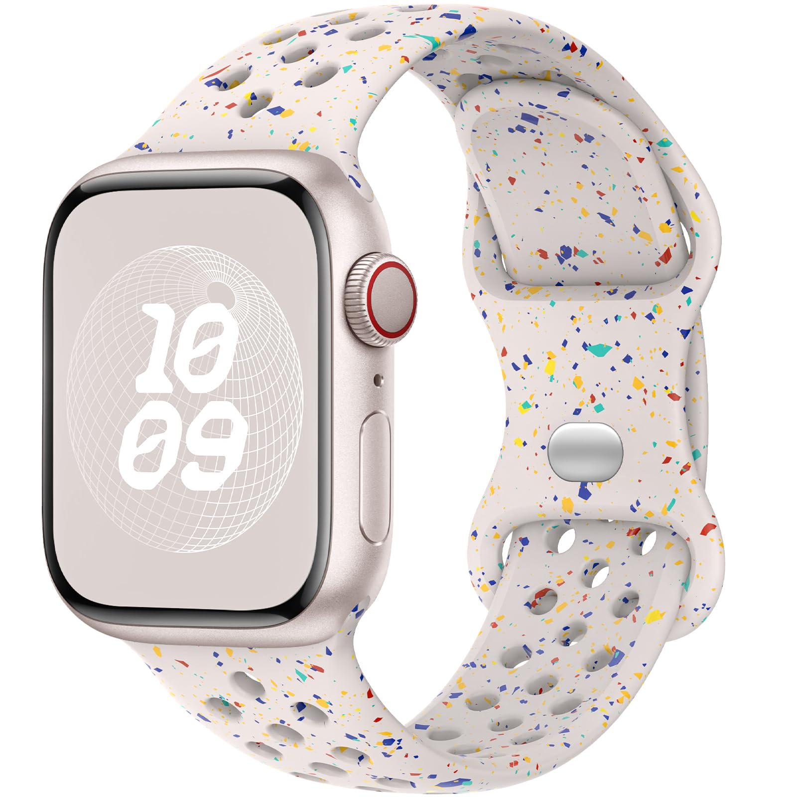 Eco-Friendly Recycled Silicone Apple Watch Bands 38mm 40mm 41mm - Soft Breathable Sport Strap for iWatch Series 9/8/7/6/5/4/3/2/1/SE - Unisex Design for Men & Women - Perfect for Running, Gym & Daily Wear