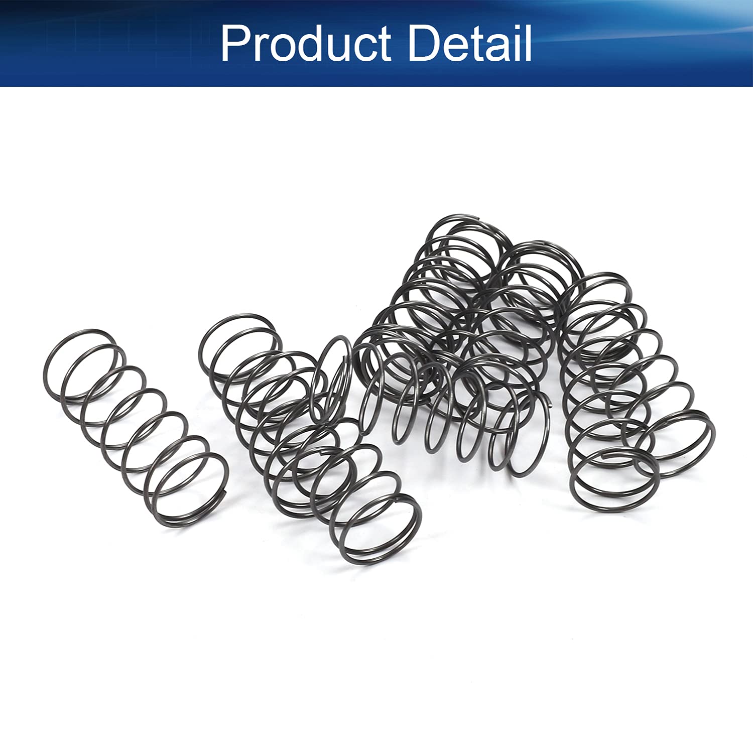 Yinpecly 10Pcs 1.2mm Wire Dia 20mm OD 50mm Length Small Coiled Extension Springs - High-Quality Spring Steel Compressed Springs for Ball Pens, Mechanical Pencils & Office Supplies (Perfect for Repairing Writing Instruments)
