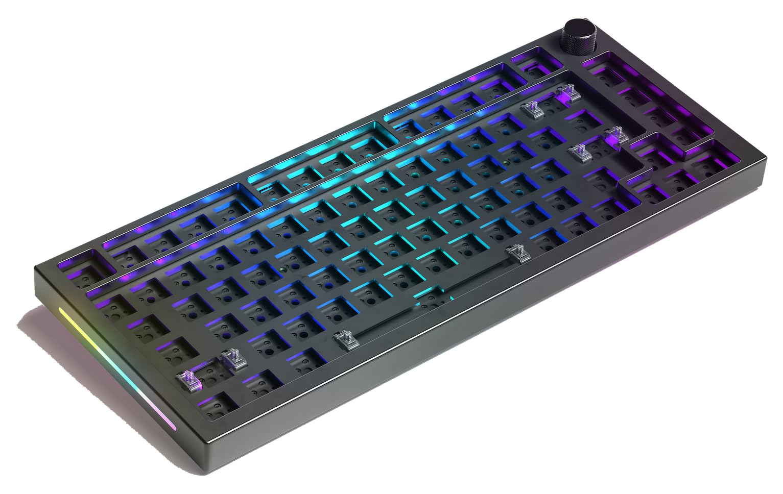 Glorious GMMK PRO 75% Modular Mechanical Gaming Keyboard - Barebone TKL (75% Layout), 1.5kg Aluminum Frame, Hot-Swappable 5-Pin Switches, RGB Backlit, ANSI US Layout - Black - Perfect for Esports, Streaming & Office Work