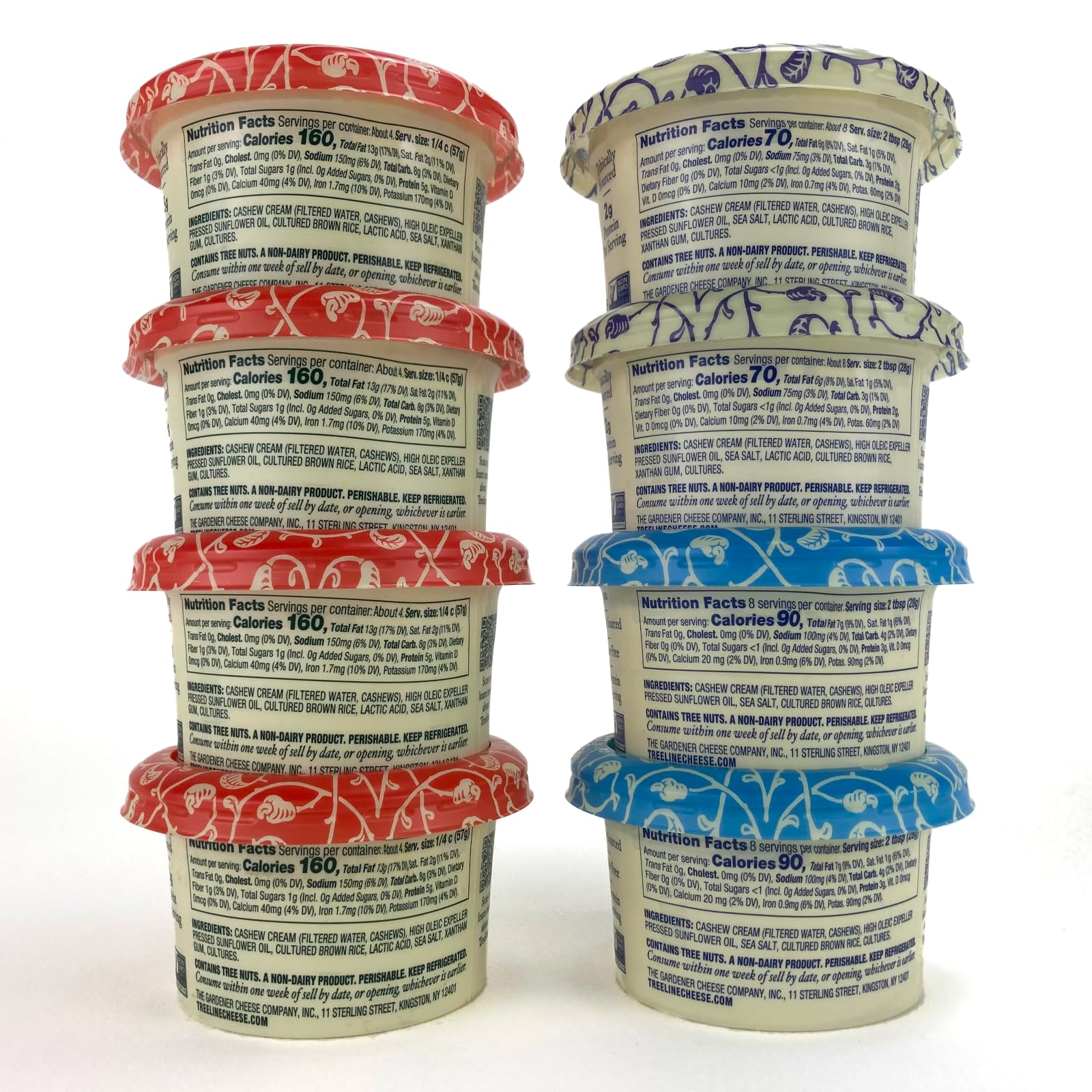 Treeline Vegan Cheese Assortment - Dairy-Free Ricotta, Sour Cream & Plain Cream Cheese Alternative | Perfect for Plant-Based Diets, Charcuterie Boards & Vegan Recipes