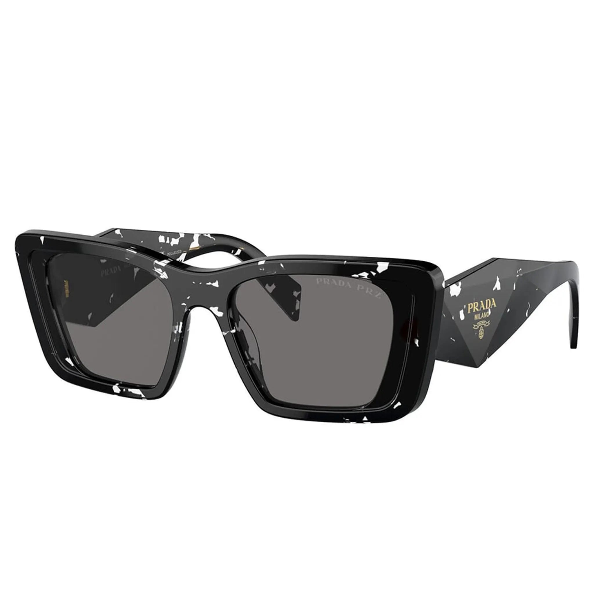 Prada PR 08YS 15S5Z1 Black Crystal Tortoise Polarized Sunglasses for Women - Luxury Designer Shades for Driving, Beach & Outdoor Fashion