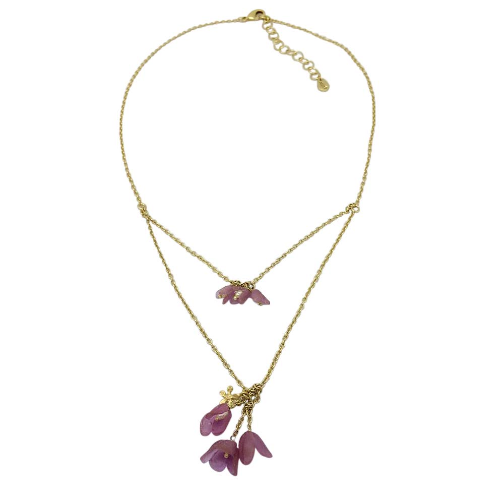 Michael Michaud Apple Blossom Double Chain Necklace 9276 - Elegant Floral Jewelry for Women, Perfect for Weddings, Anniversaries & Special Occasions