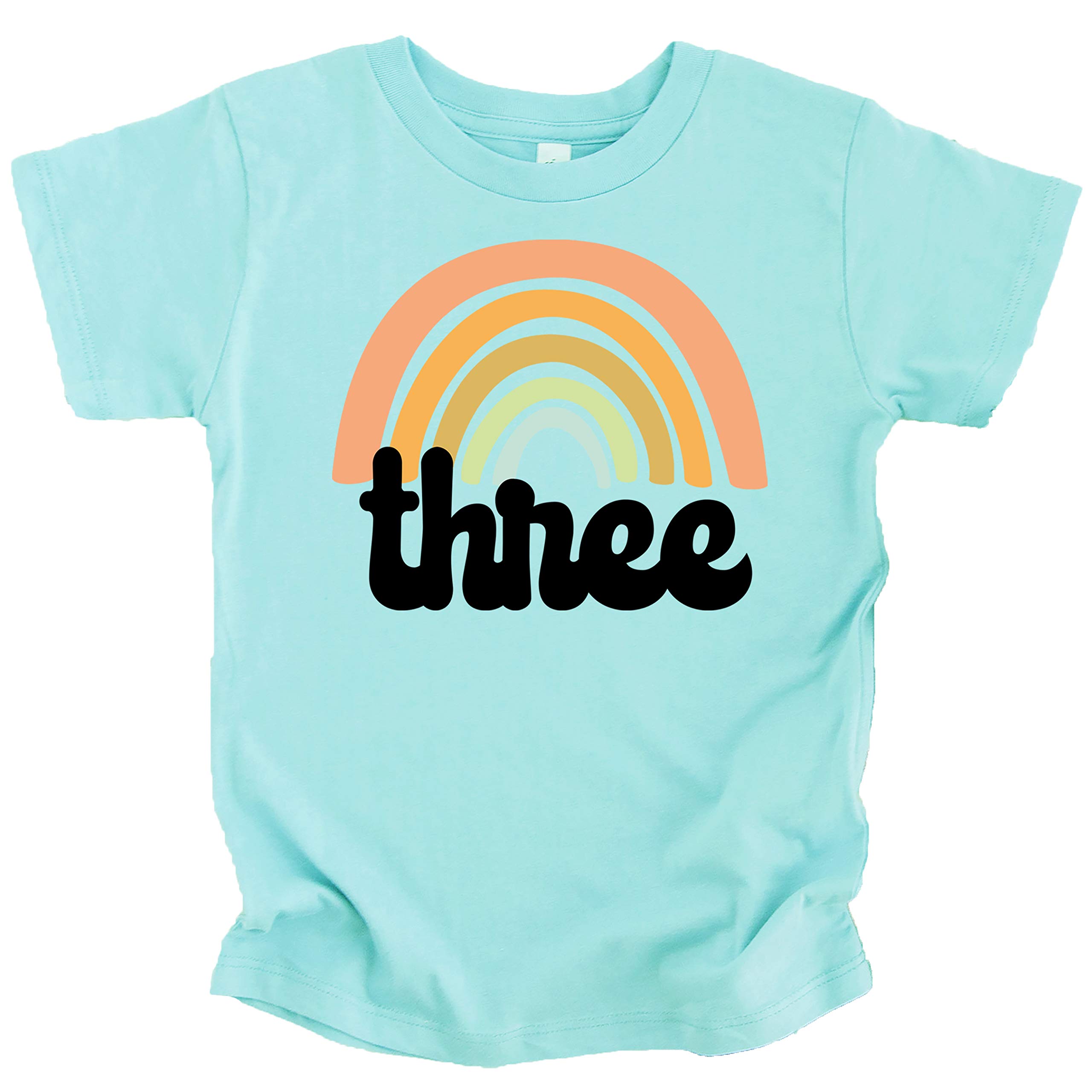 Retro Rainbow Birthday Shirts for Toddler Girls - 3 Pack Cute Toddler Birthday Outfits - Perfect for Birthday Parties, Photo Shoots & Special Occasions
