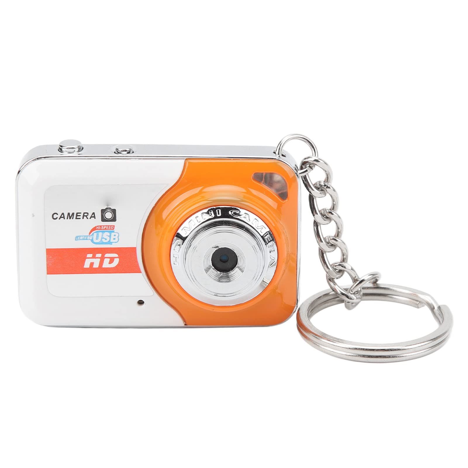 NOENNULL Ultra Mini Digital Camera - 1080P HD Portable Keychain Camera for Kids, Travel & Vlogging - Compact DV Camcorder with Lanyard (Orange) - Perfect for Parties, Outdoor Adventures & Everyday Use