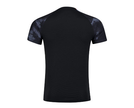 Li Ning Men's Badminton Shirt - Breathable Quick-Dry Sports Top for Badminton, Tennis & Gym Workouts (Black)
