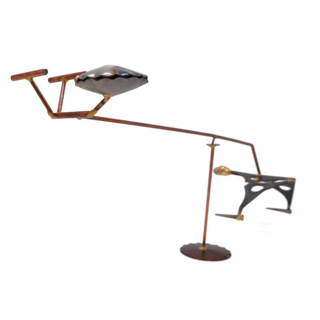 Handmade Metal Art Figurine - Balanced Star Ship & Star Bird Collectible | Unique Desk Accessories, Office Trophy, Boss Gift | Perfect for Home & Office Décor, Aviation Enthusiasts | Ideal for Display Shelves, Work Desks & Gift Giving