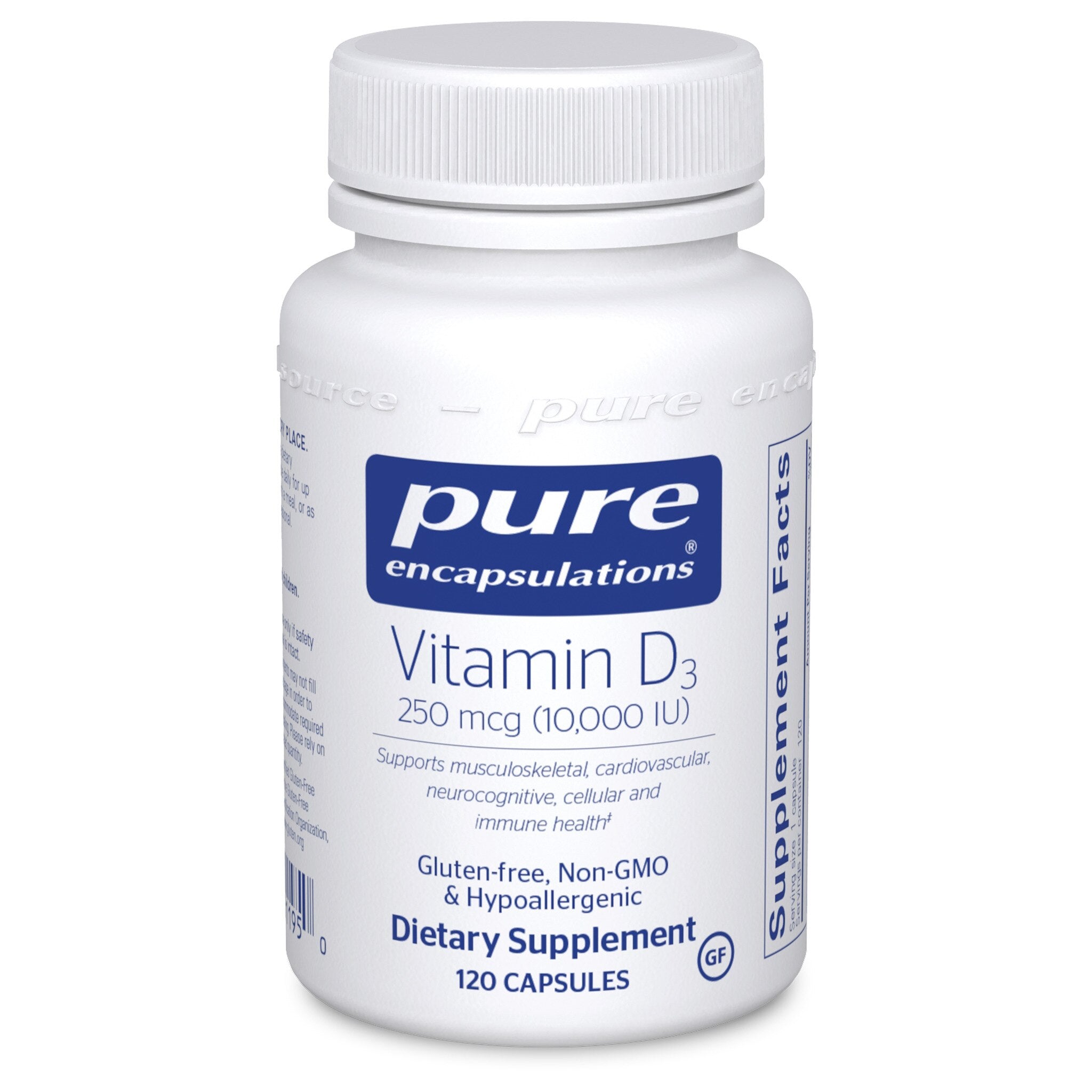Pure Encapsulations Vitamin D3 250 mcg (10,000 IU) - High Potency Vitamin D Supplement for Immune Support & Bone Health - Ideal for Daily Wellness & Seasonal Immune Boosting