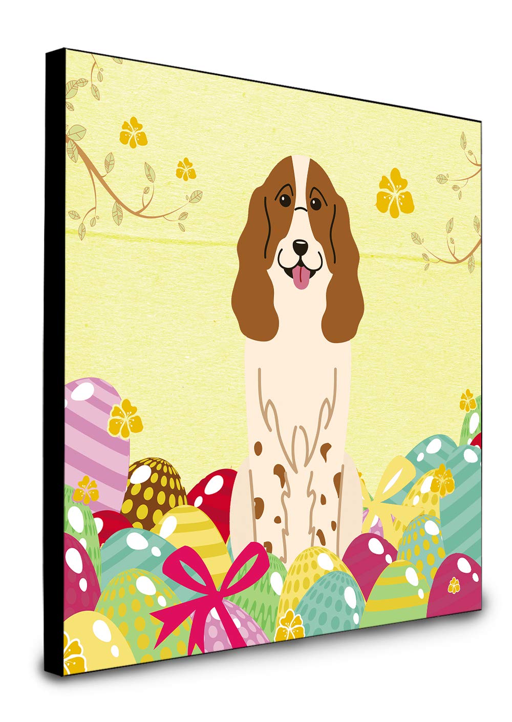 Caroline's Treasures Easter Eggs Russian Spaniel Artwork Panel - Colorful Wall Decor for Home & Office - Perfect for Easter Decorations, Living Room Accent & Pet Lover Gifts