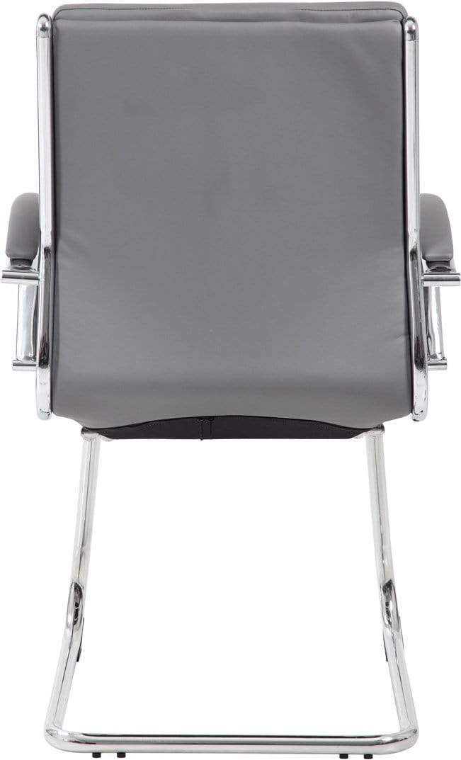 Premium Executive Guest Chair - CaressoftPlus Ergonomic Office Chair with Metal Chrome Finish [B9479 BK] for Home Office, Conference Room & Reception Area