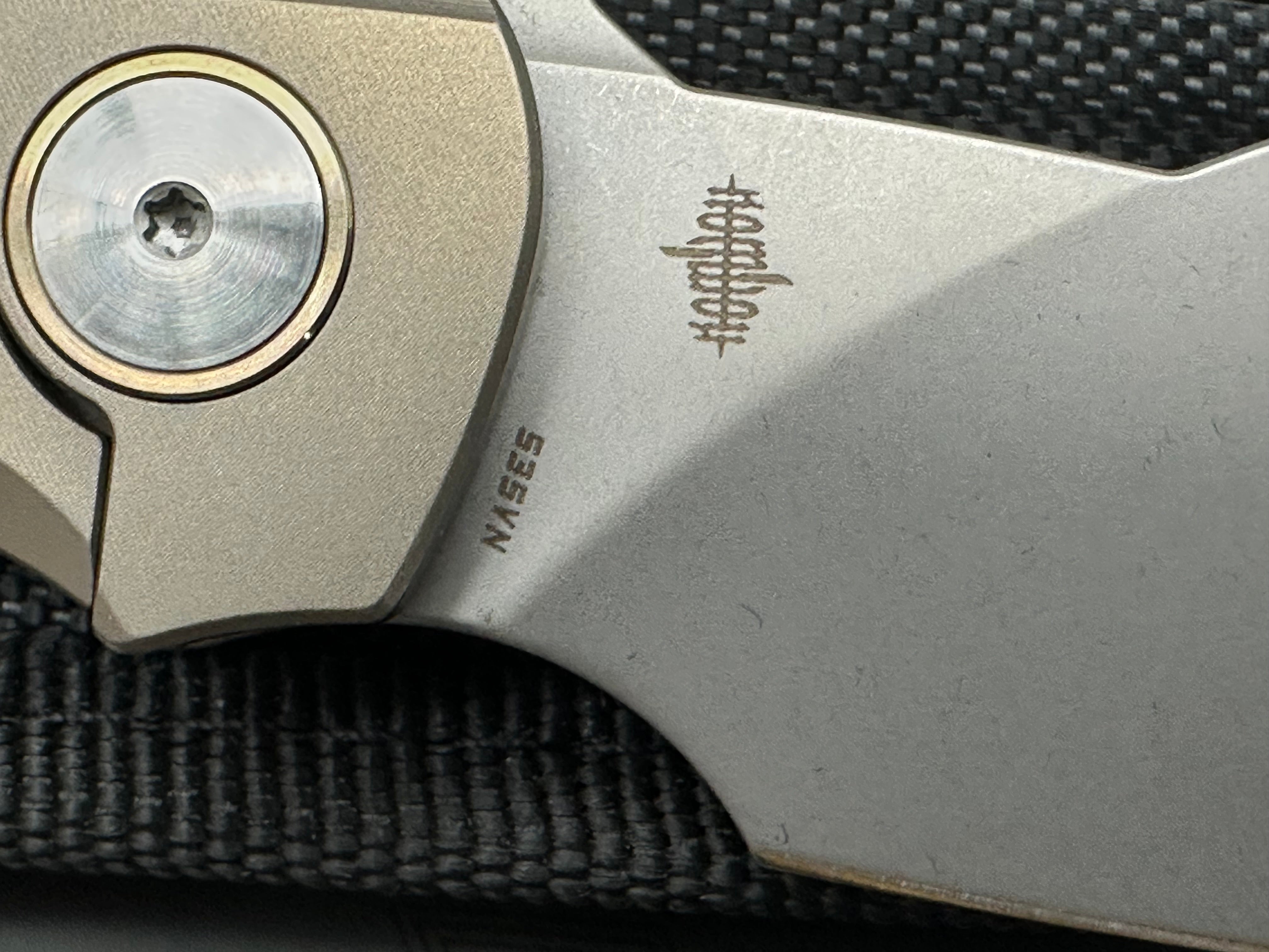 Bestech + Kombou Fairchild Folding Knife - Gold Bronze Milled Titanium Handle, Drop Point Blade, Bead Blast S35VN Steel - EDC, Outdoor, Camping, Survival Gear