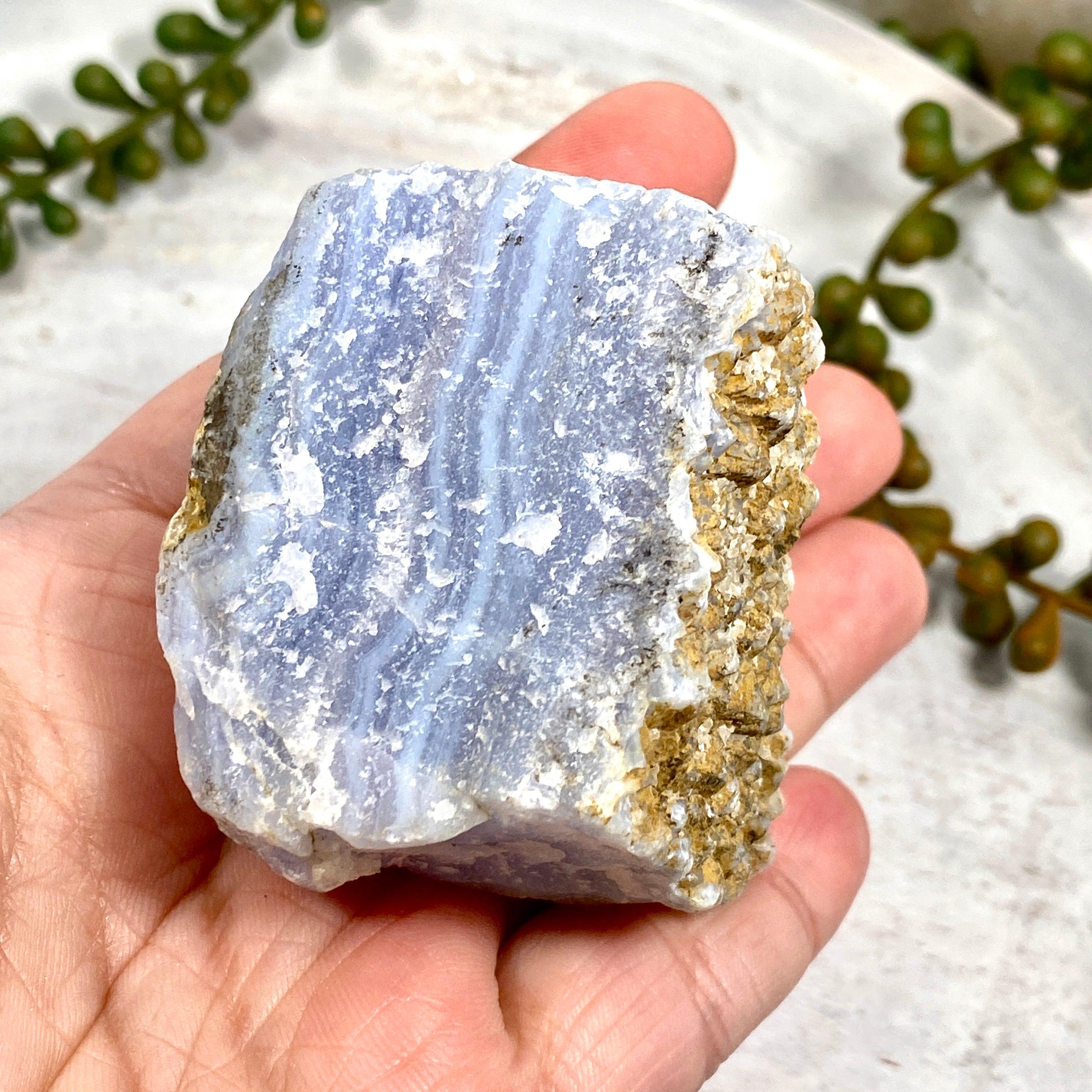 Natural Blue Lace Agate Raw Crystal Stone - Healing Chakra Stone for Meditation, Jewelry Making & Home Decor (BL 02) - Perfect for Spiritual Healing, Energy Work & Crystal Collections