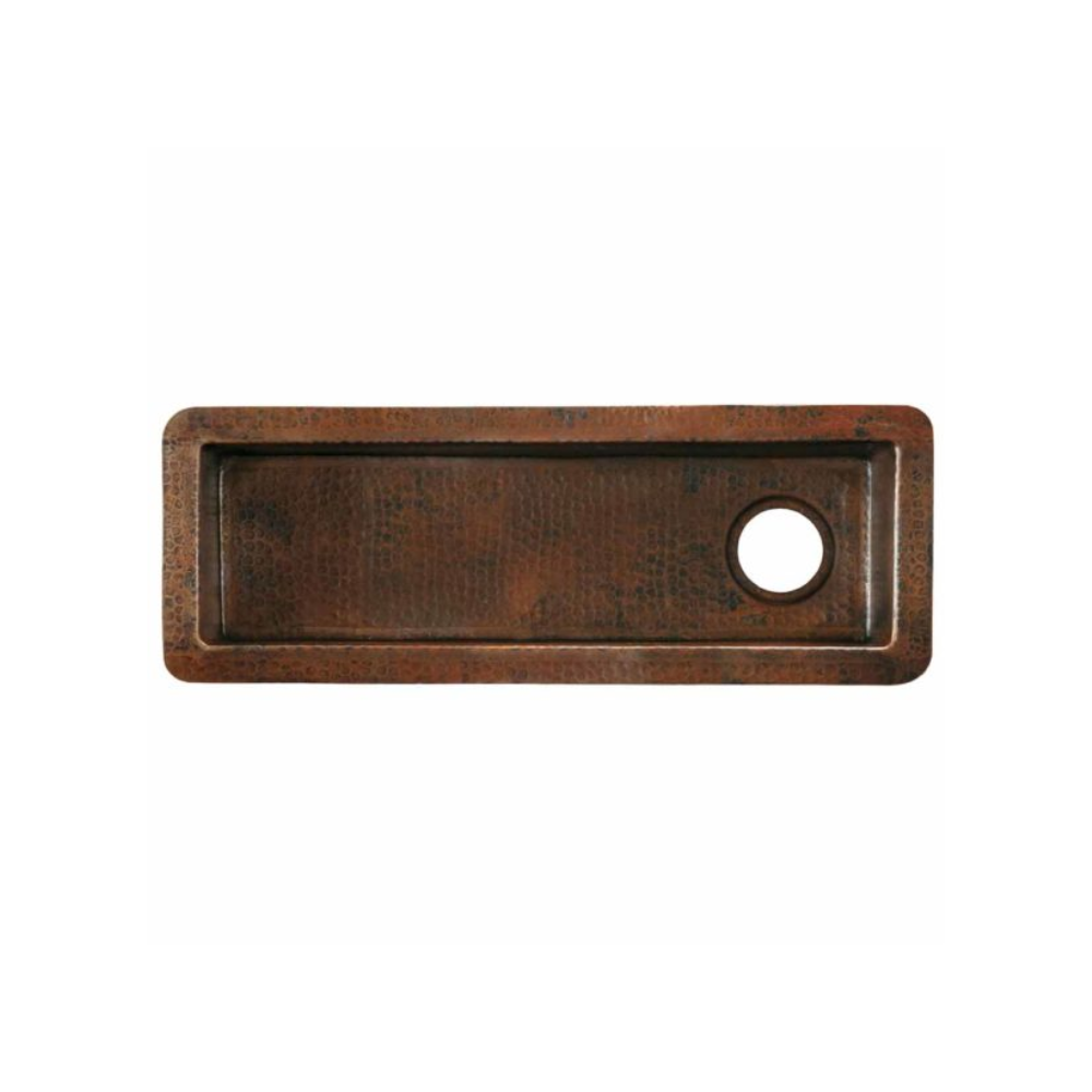 Native Trails Rio Chico Copper Bar & Prep Trough Sink - Handcrafted Copper Kitchen Sink for Bars, Restaurants & Farmhouse Style Homes