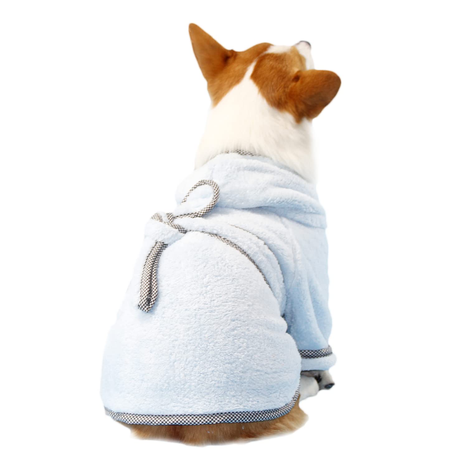 Premium Dog Bathrobe - Microfiber Fast Drying Absorbent Hooded Bath Towel for Small Medium Large Dogs & Cats (2XL, Light Cyan) | Post-Bath Drying, Grooming & Spa Day Comfort