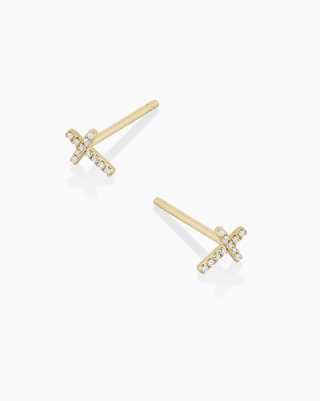 Diamond Cross Stud Earrings for Women - 14K Gold Plated Hypoallergenic Cubic Zirconia Earrings - Perfect for Gifts, Weddings, and Everyday Wear